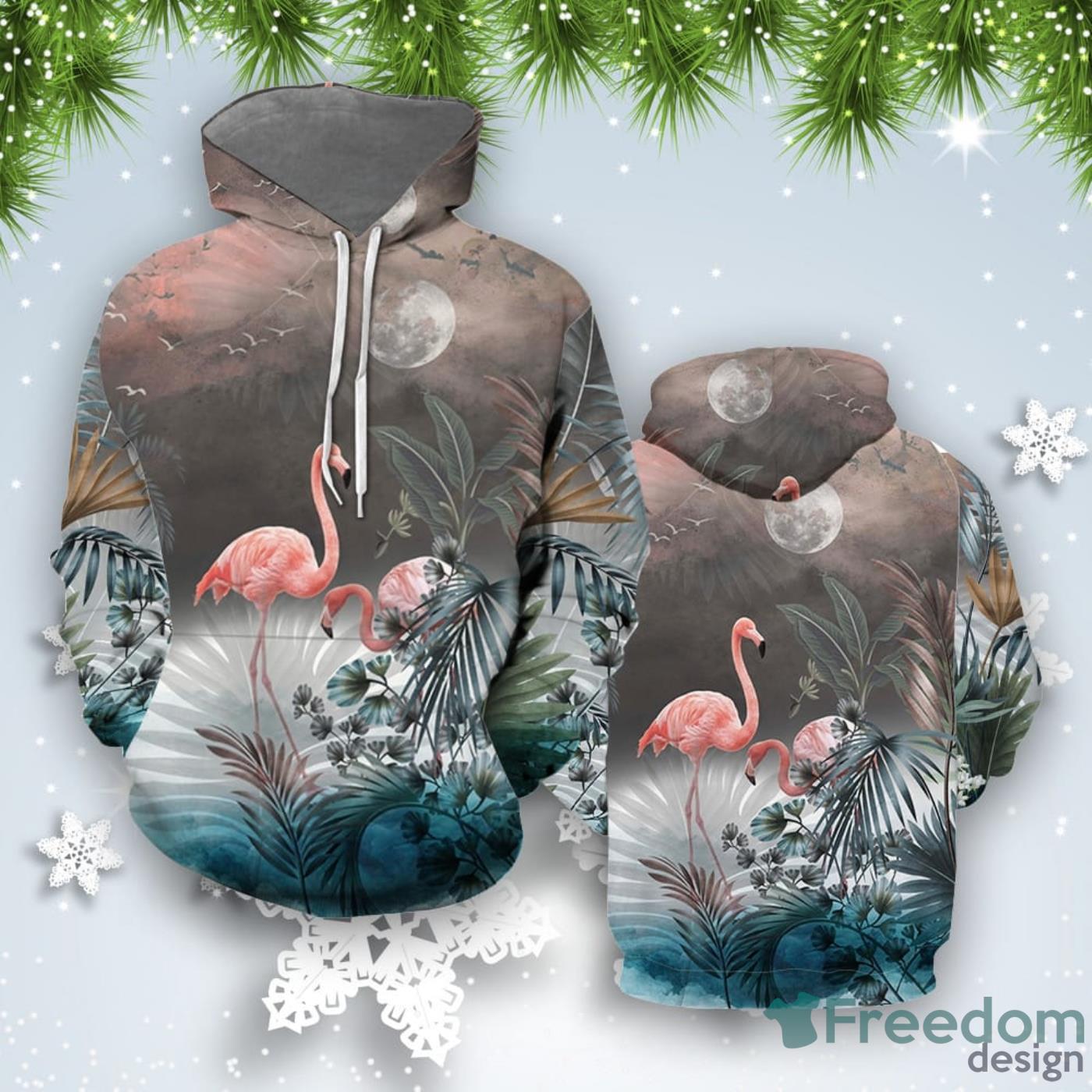 Flamingo Tropical Lake 3D Hoodie All Over Print Best Gift For Men And Women Product Photo 1