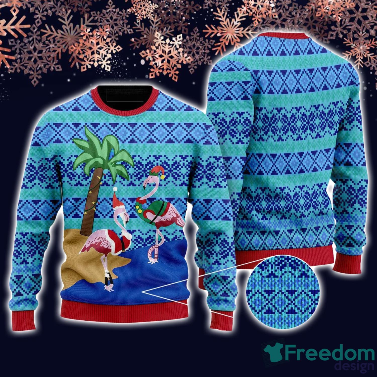 Ugly Christmas Sweater Men Funny. Beach Santa 