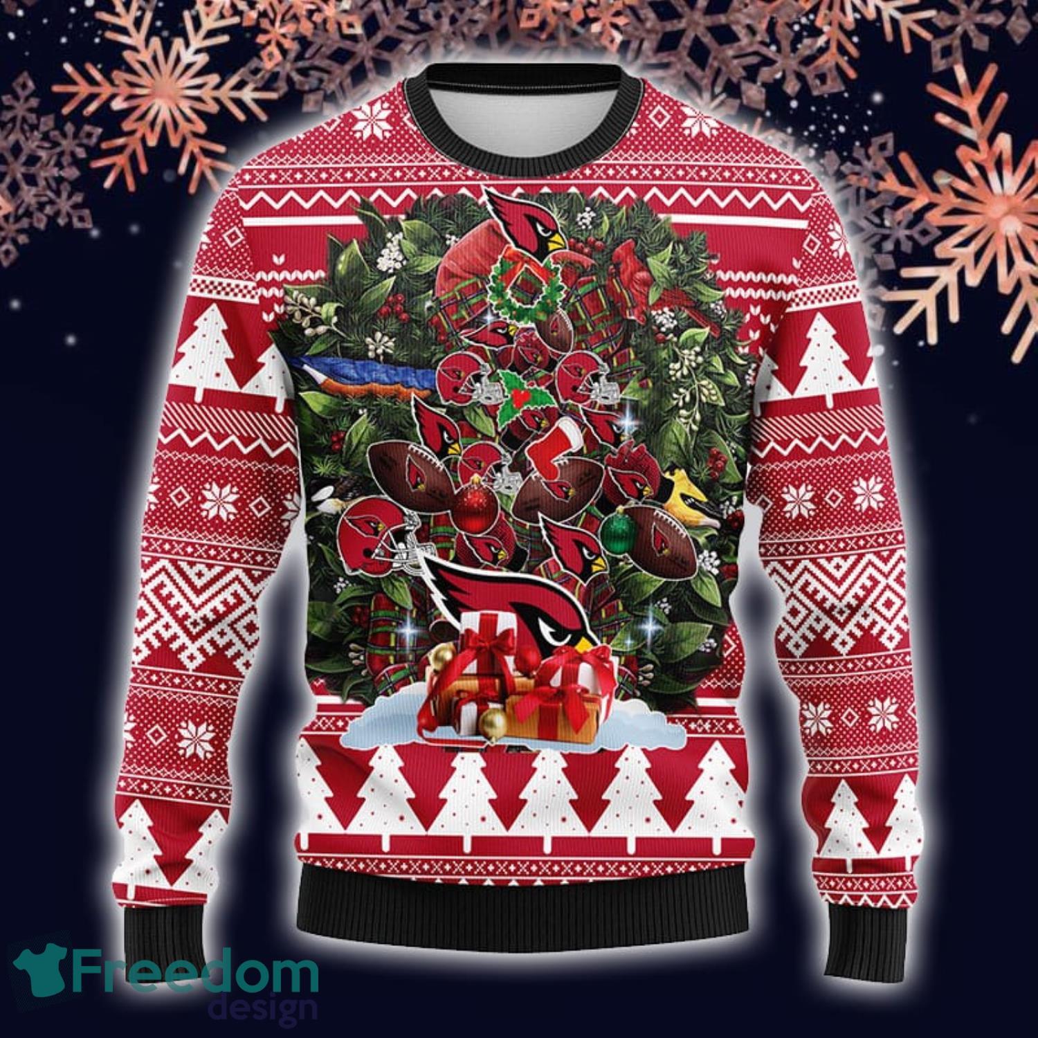 NFL Arizona Cardinals Christmas Gift All Over Print Ugly Christmas Sweater  - Freedomdesign