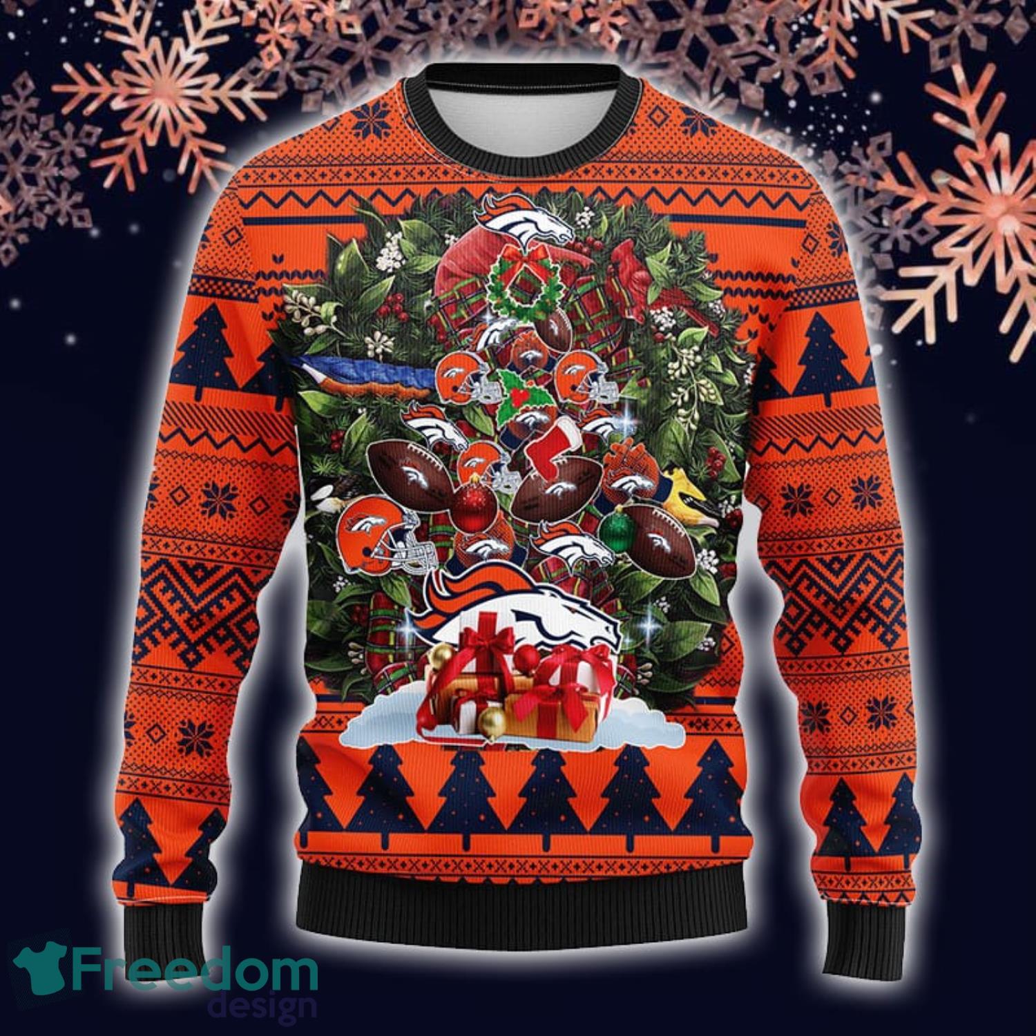 Denver Broncos Ugly Christmas Sweater 3D Gift For Fans