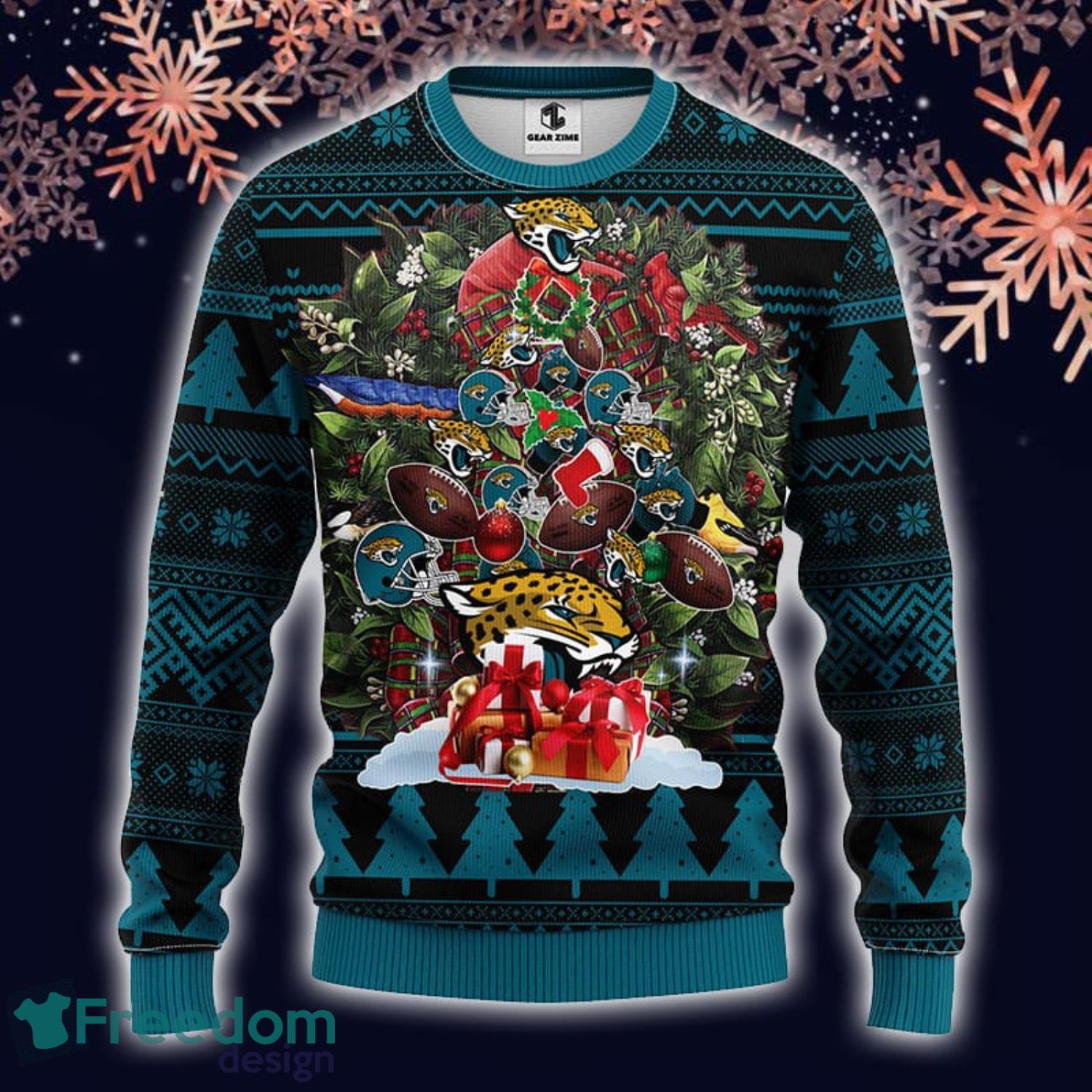 For Fans NFL Houston Texans Christmas Tree And Gift Ugly Christmas Sweater  - Freedomdesign