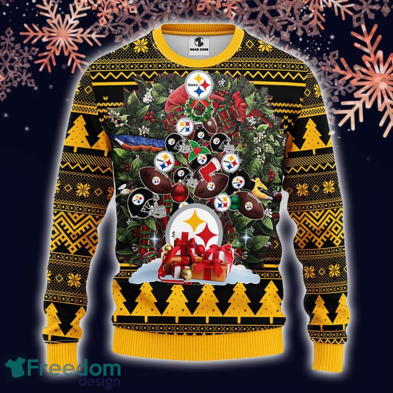 For Fans NFL Pittsburgh Steelers Christmas Tree And Gift Ugly Christmas  Sweater - Freedomdesign