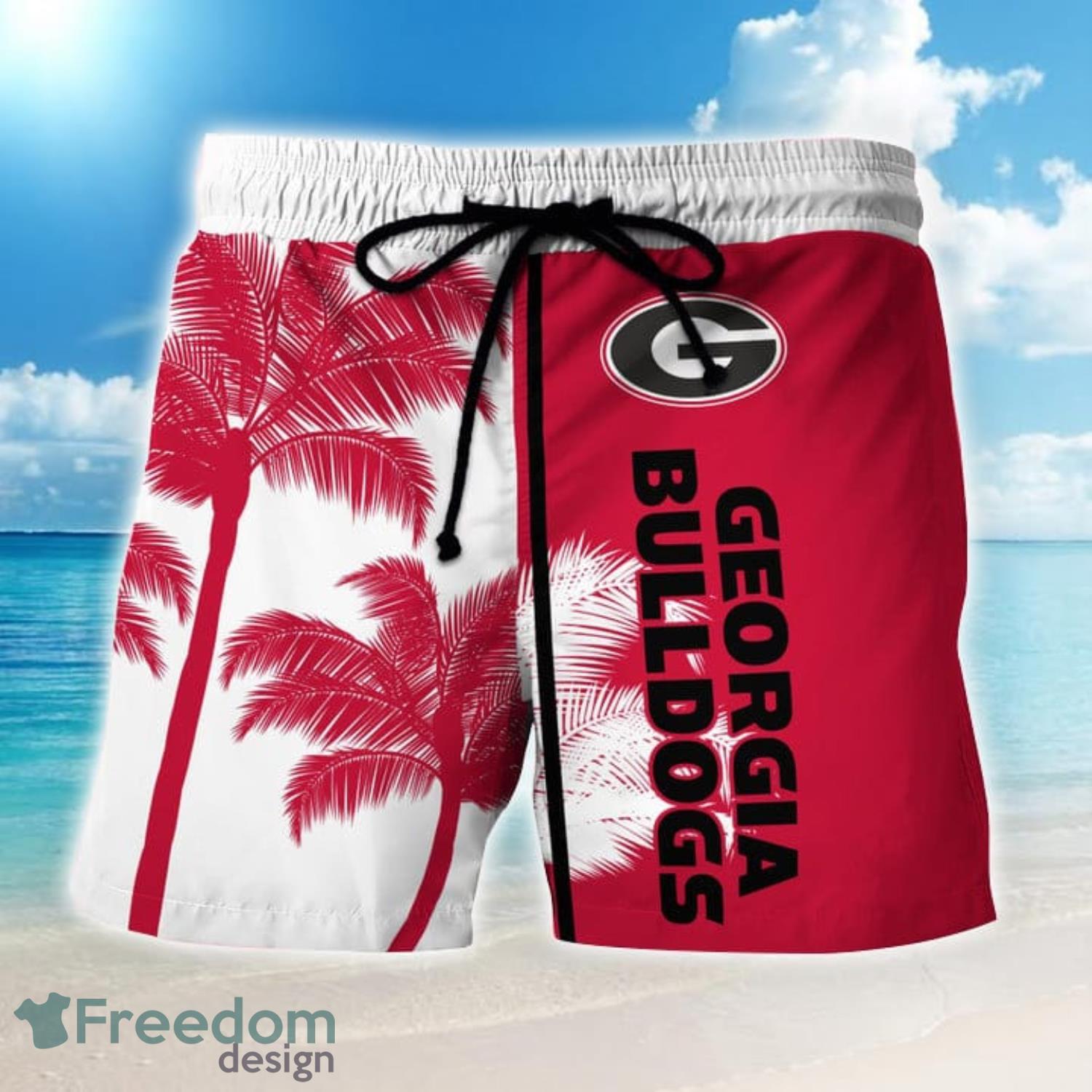 Georgia Bulldogs NCAA Custom Name Palm Tree Pattern Hawaiian Shirt And  Shorts - Freedomdesign