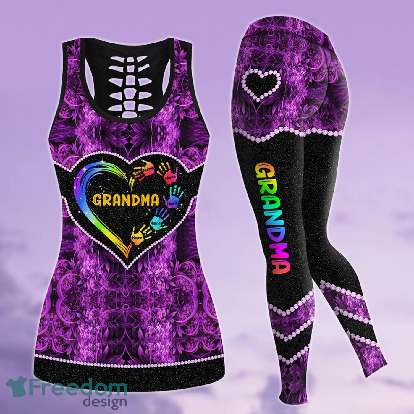 Grandma Heart And Grandkids Hands Legging And Hollow Tank Top Gift For Women Product Photo 1 Grandma Heart And Grandkids Hands Legging And Hollow Tank Top Gift For Women Product Photo 1