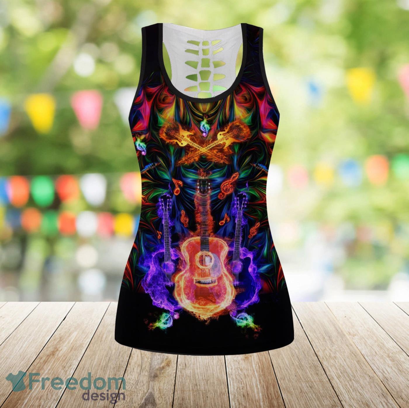 Guitar Legging And Hollow Tank Top Gift For Women Product Photo 2