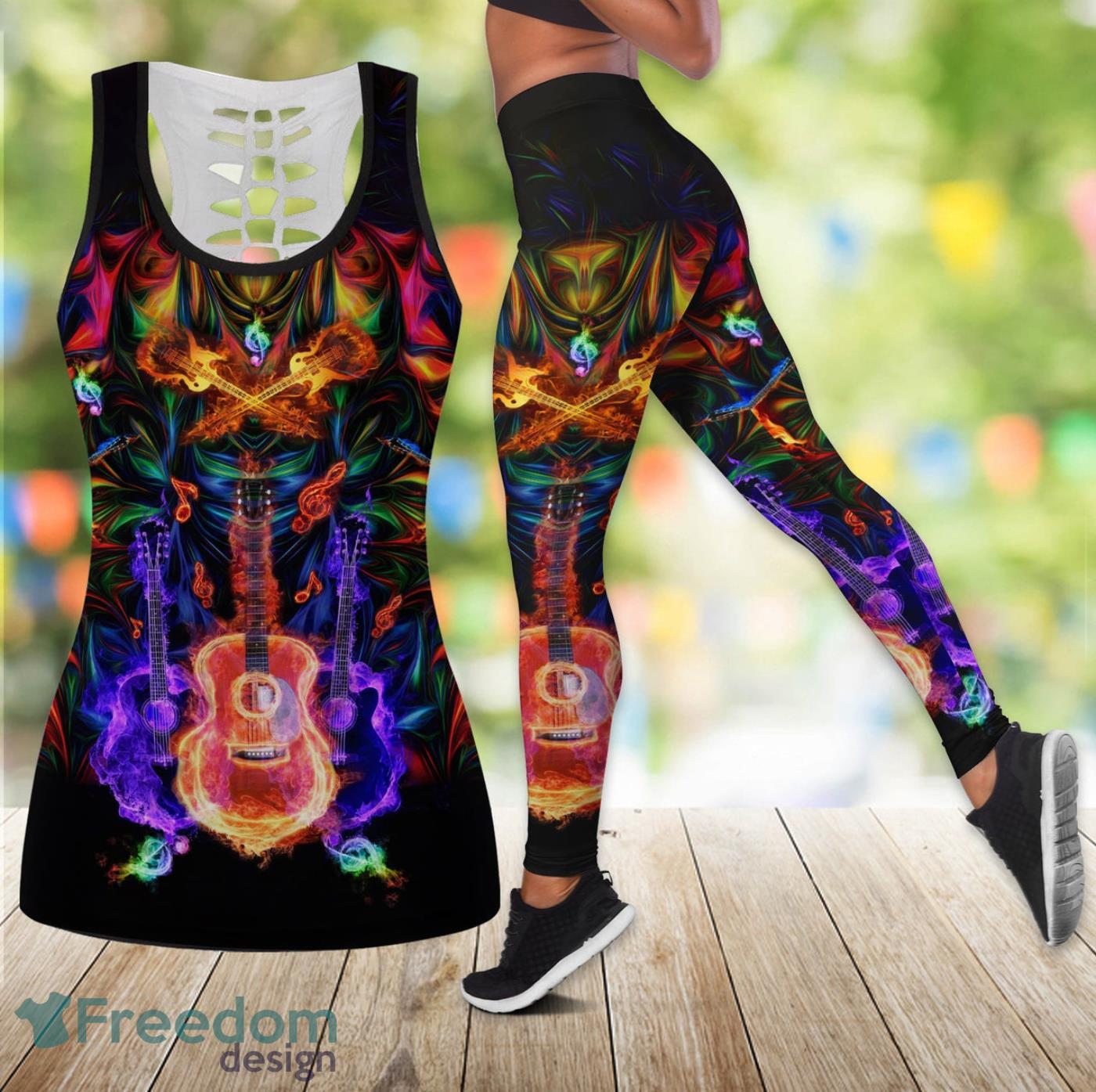 Guitar Legging And Hollow Tank Top Gift For Women Product Photo 1 Guitar Legging And Hollow Tank Top Gift For Women Product Photo 1