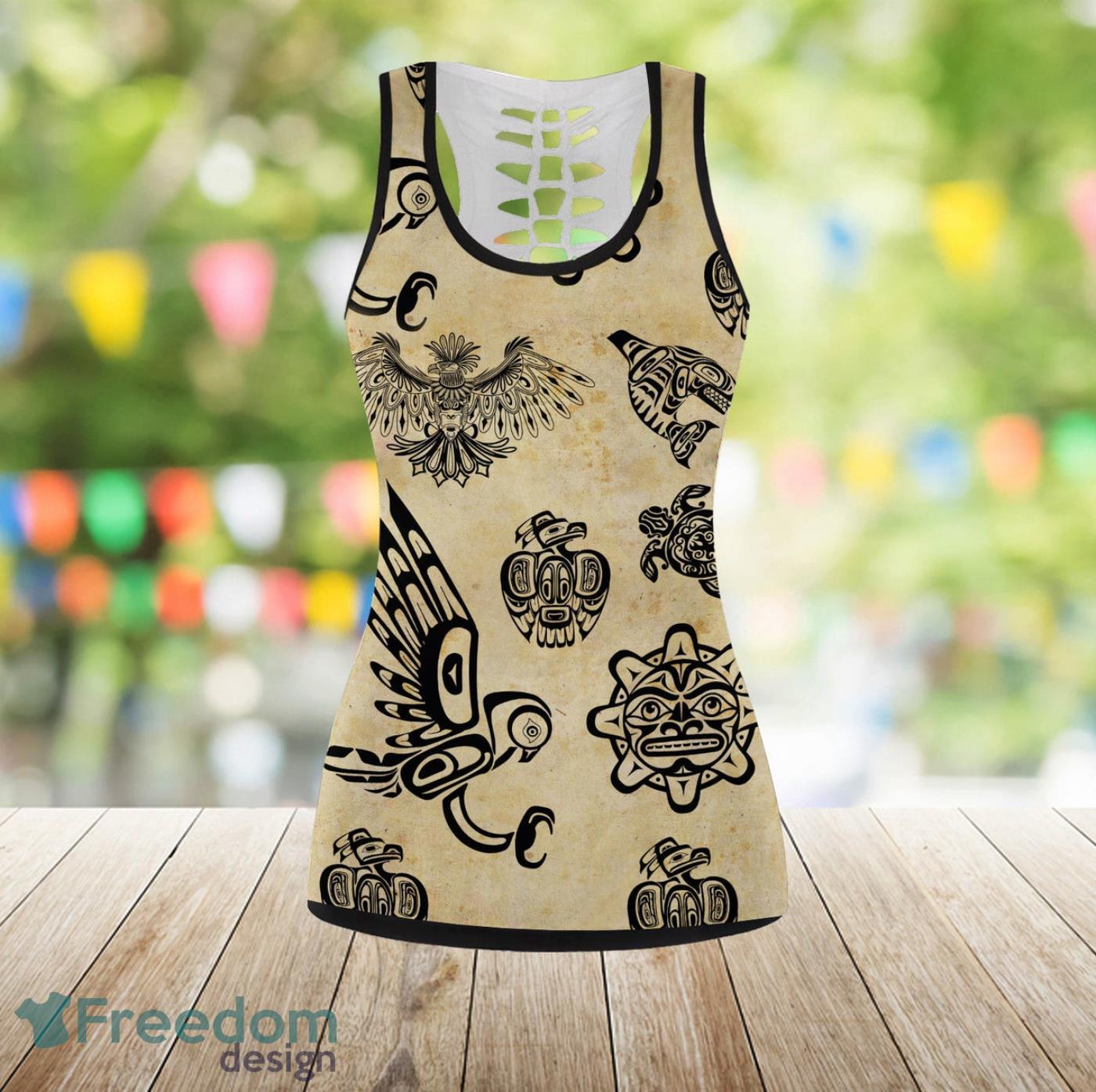 Haida Legging And Hollow Tank Top Gift For Women Product Photo 3 Haida Legging And Hollow Tank Top Gift For Women Product Photo 3