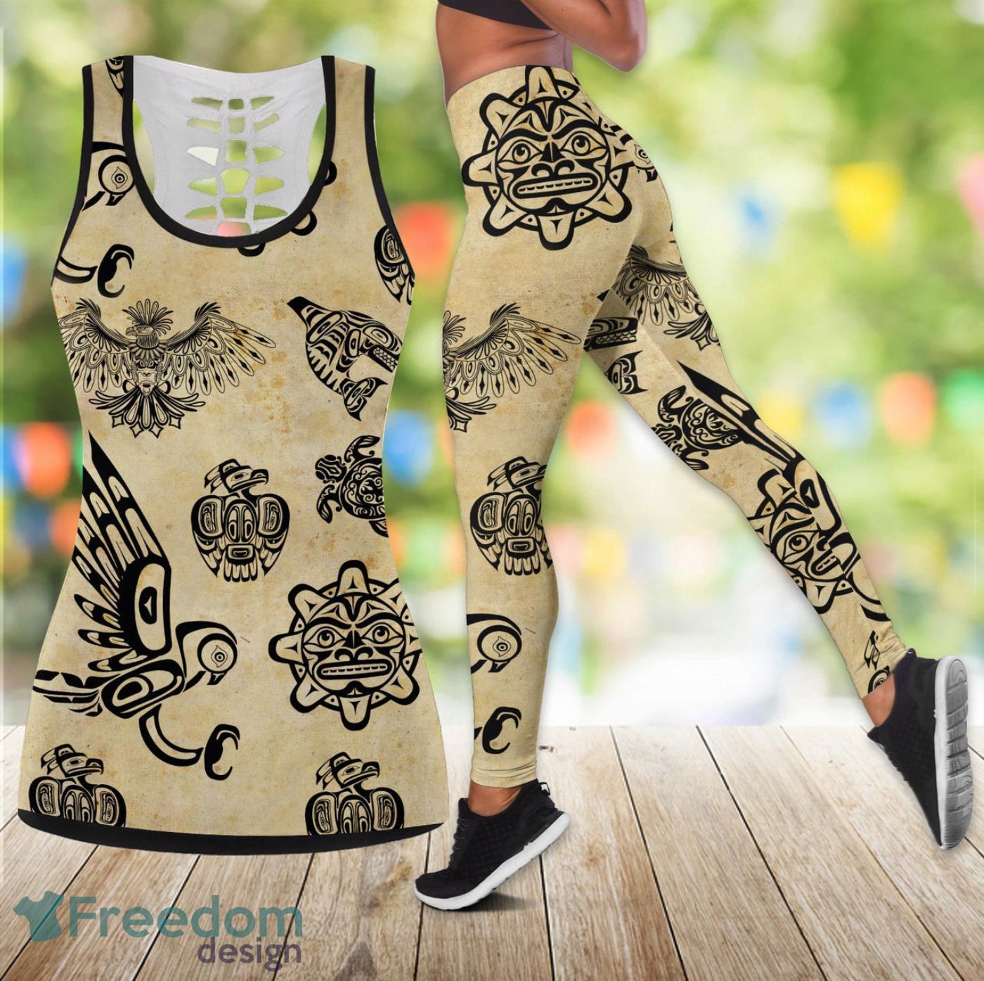 Haida Legging And Hollow Tank Top Gift For Women Product Photo 1 Haida Legging And Hollow Tank Top Gift For Women Product Photo 1