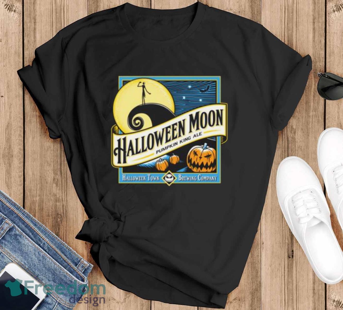 Halloween Moon Pumpkin King Ale T-shirt - Black T-Shirt