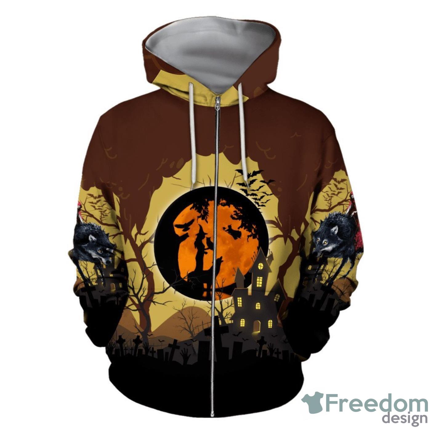 Halloween Wolf All Over Print 3D Hoodie Product Photo 2