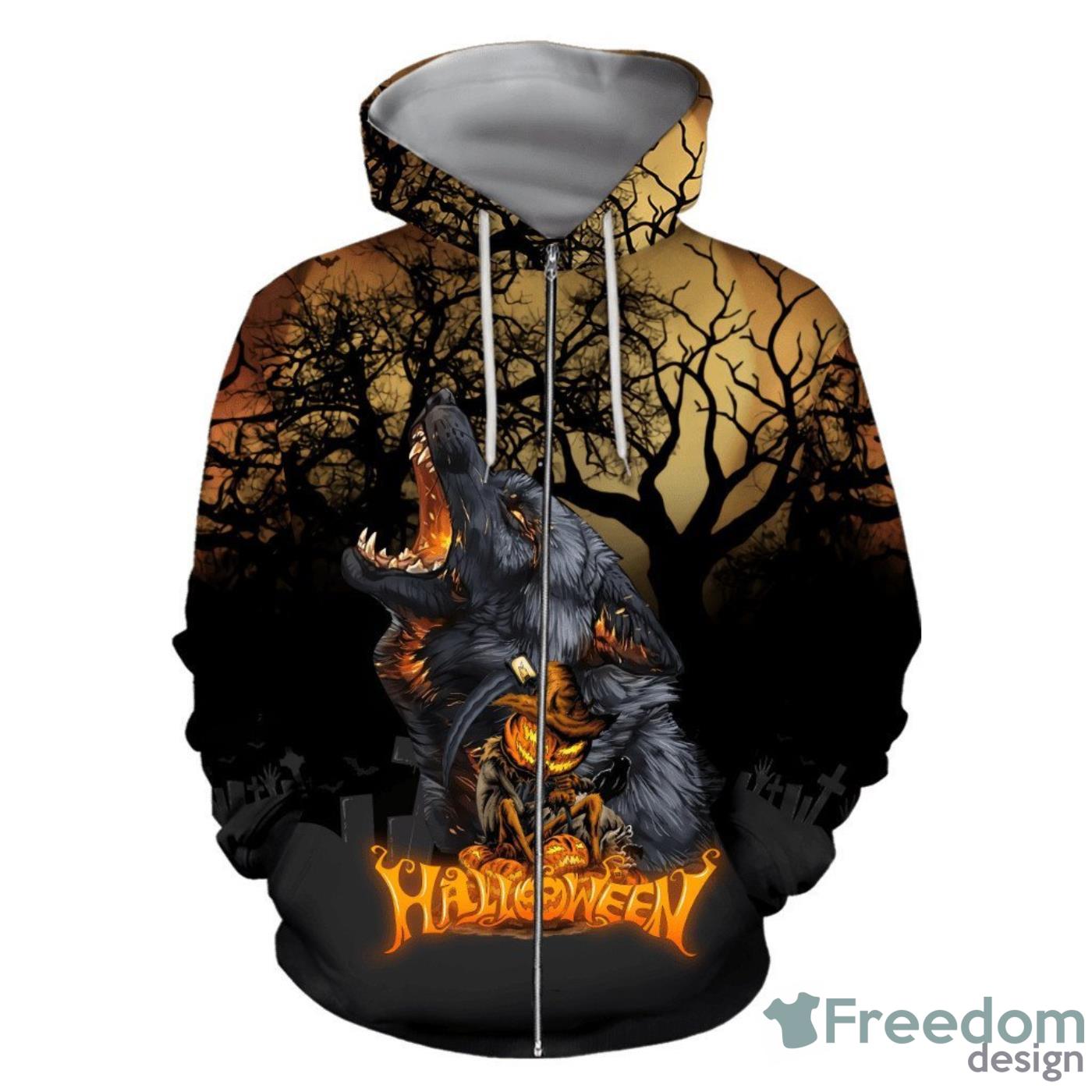 Halloween Wolf All Over Print 3D Hoodie Special Gift Product Photo 2