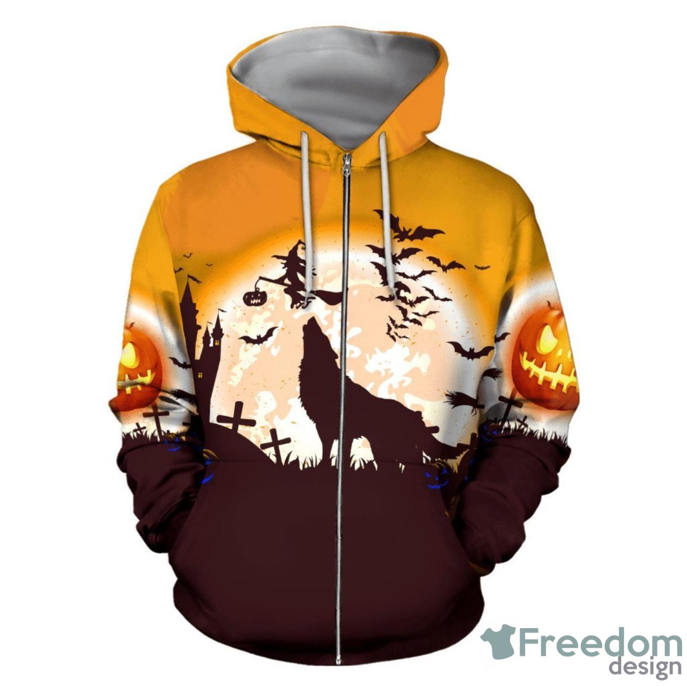 Halloween Wolf All Over Print 3D Hoodie Unique Gift Product Photo 2