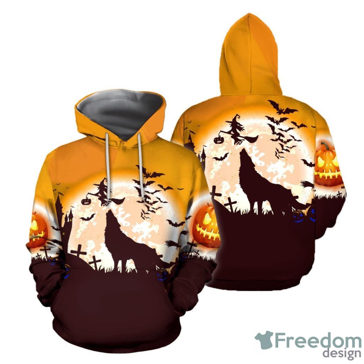 Halloween Wolf All Over Print 3D Hoodie Unique Gift Product Photo 1