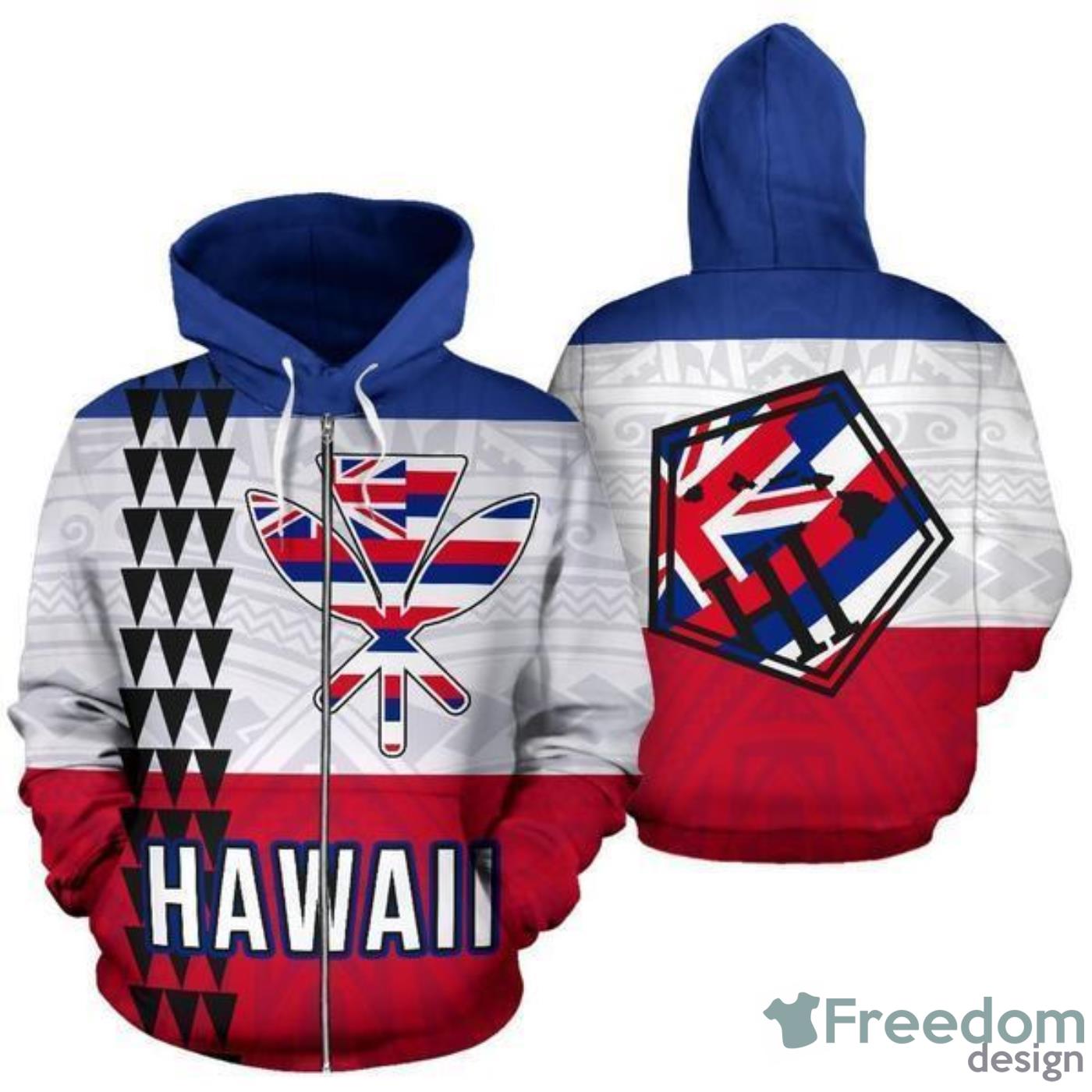 Hawaii Flag Polynesian All Over Print 3D Hoodie Special Gift Product Photo 2