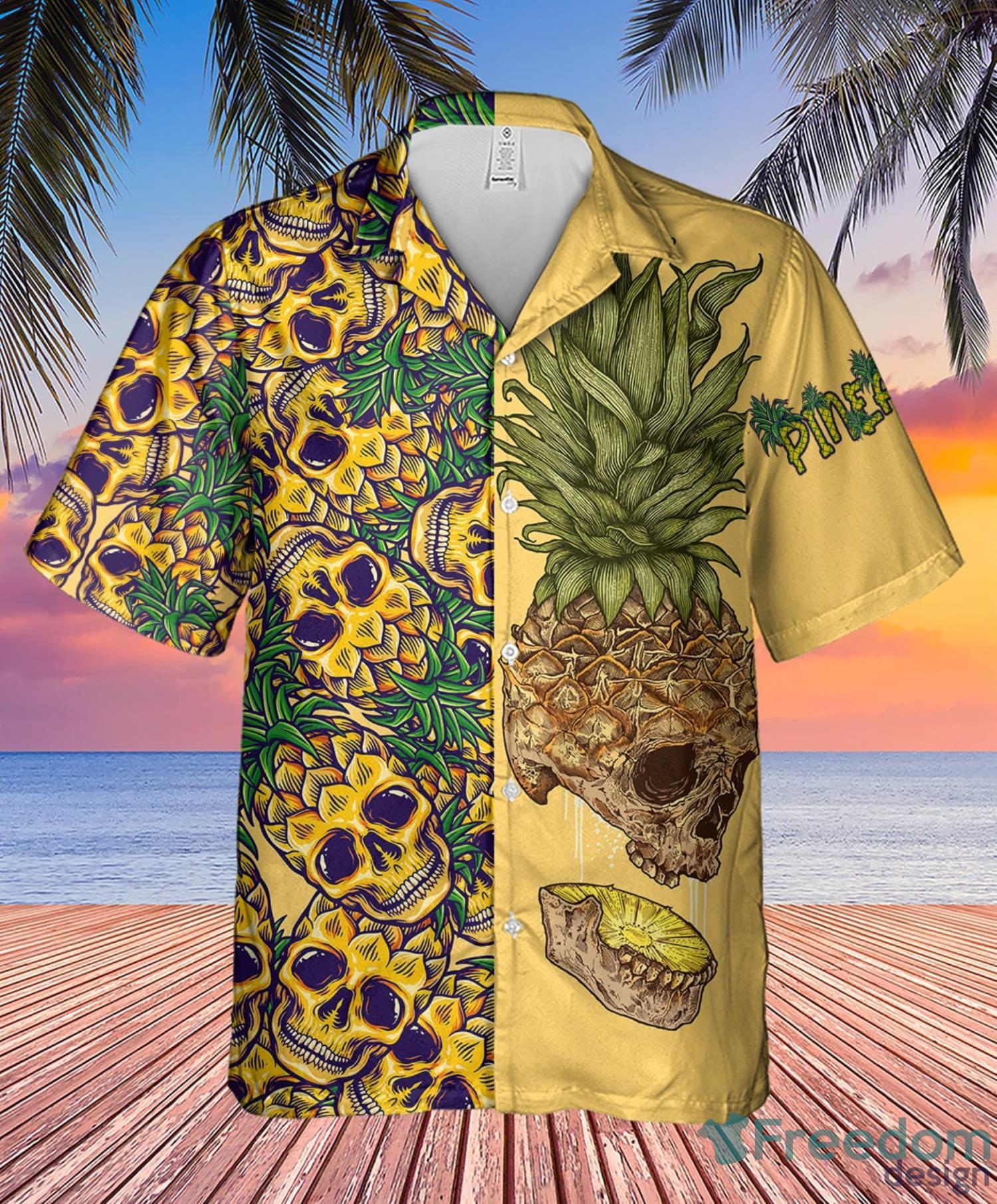 Horror Pineapple In Yellow Hawaiian Short Sleeve Aloha Hawaiian Shirt  Summer Gift For Men And Women - Freedomdesign