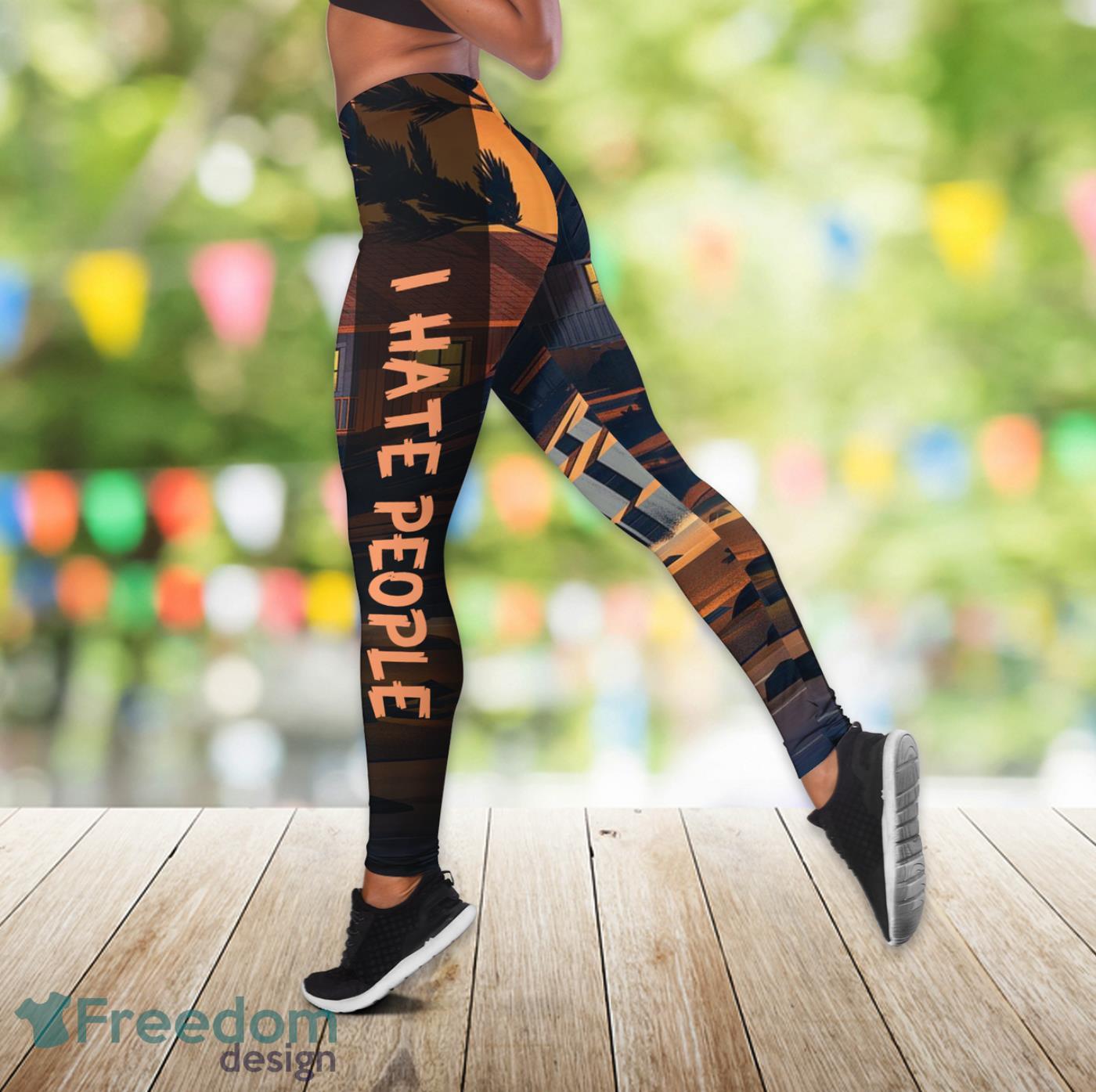 I Hate People Bear Beer Legging And Hollow Tank Top Gift For Women Product Photo 3 I Hate People Bear Beer Legging And Hollow Tank Top Gift For Women Product Photo 3