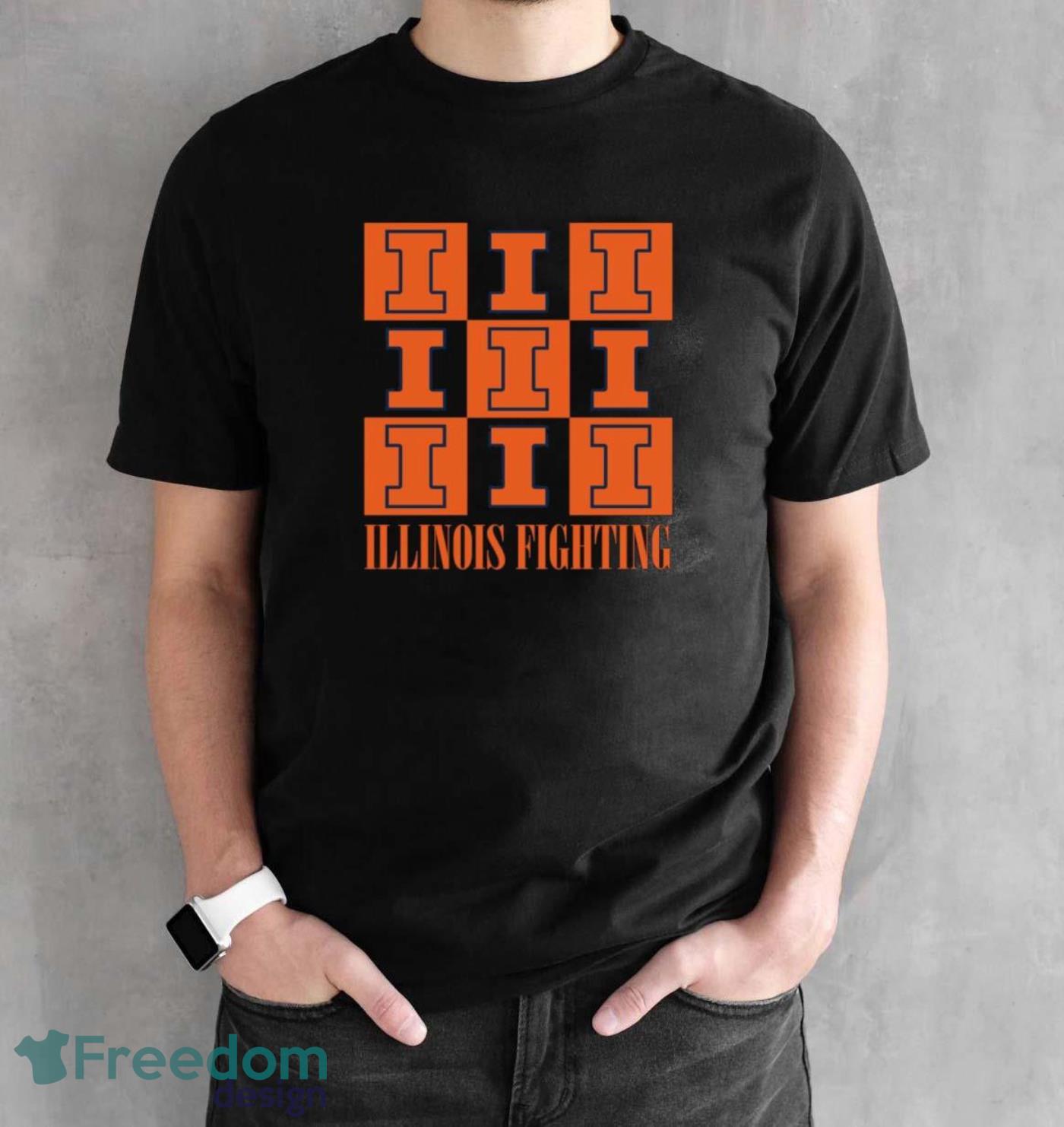 Illinois Fighting chessboard logo 2023 shirt - Black Unisex T-Shirt