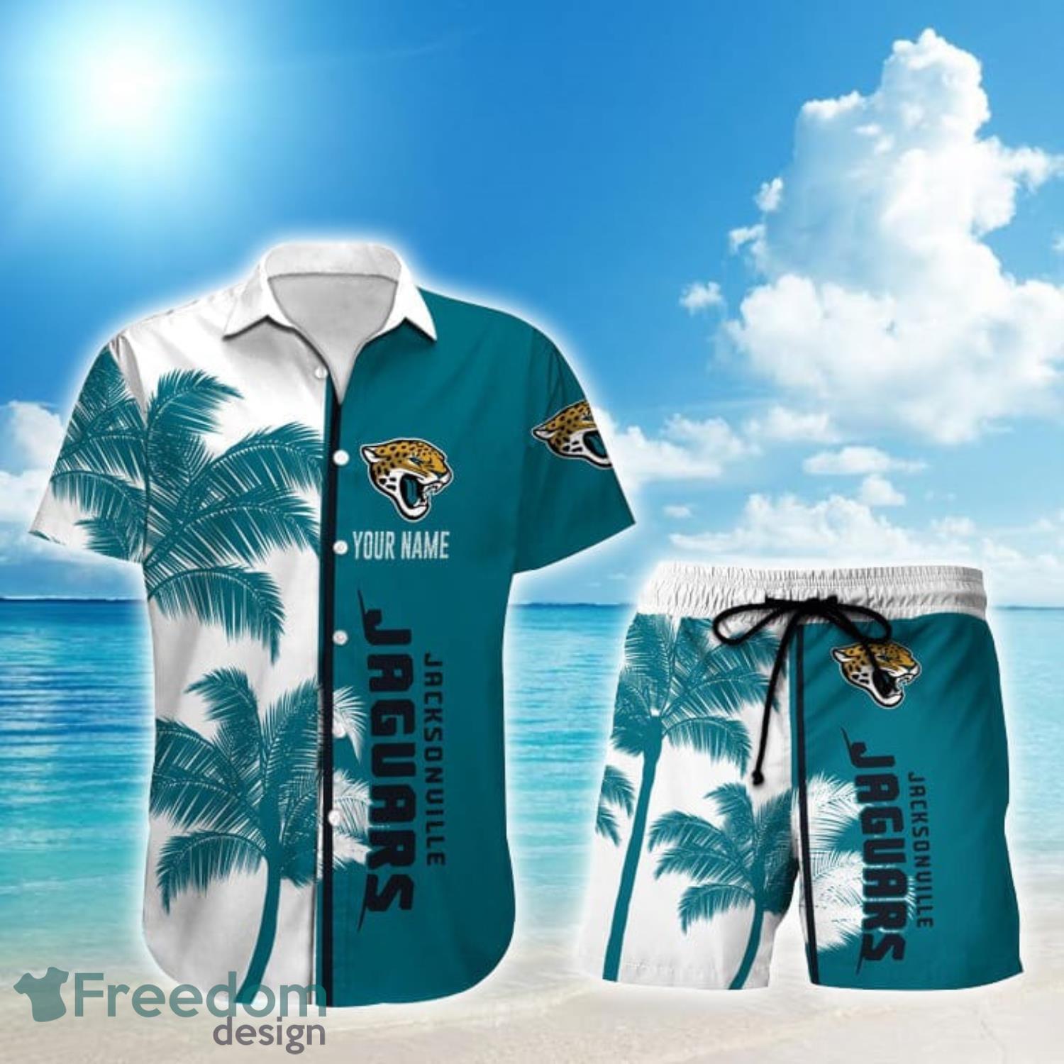 Palm Tree Jacksonville Jaguars Summer Sunset Short-Sleeve Hawaiian Shirt