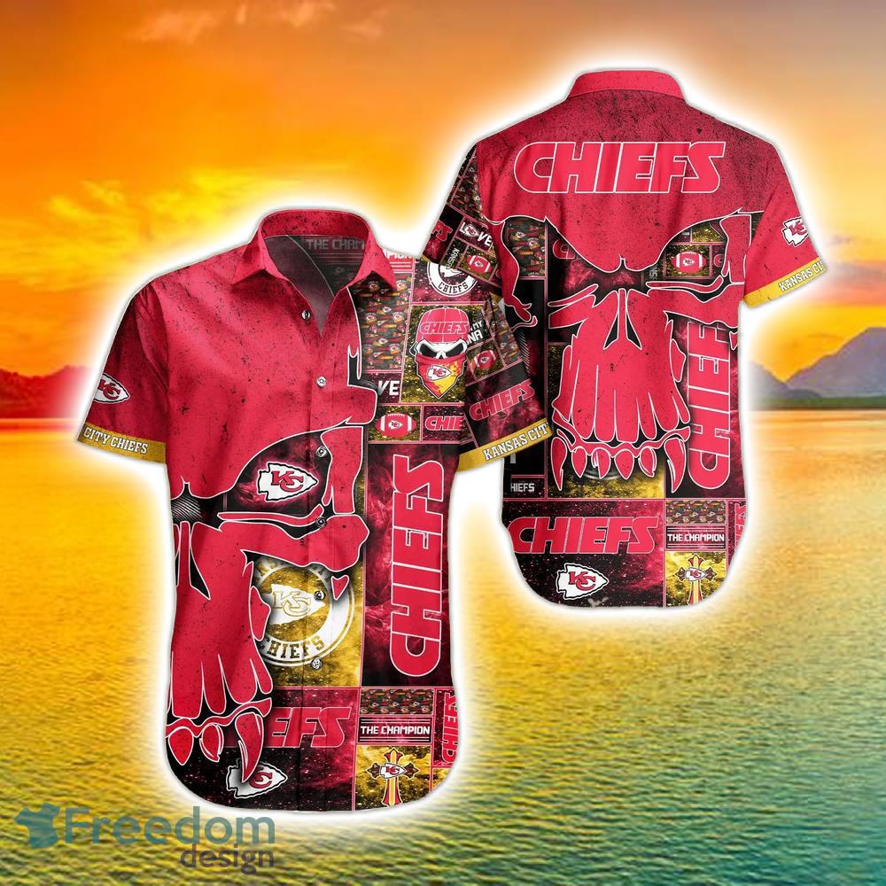 Kansas City Chiefs NFL Team Football Beach Shirt Summer Button