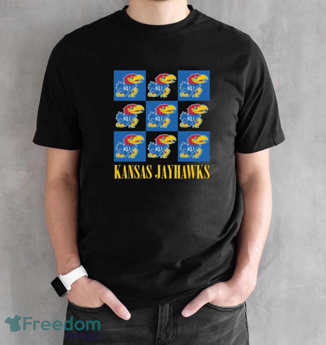 Kansas Jayhawks chessboard logo 2023 shirt - Black Unisex T-Shirt