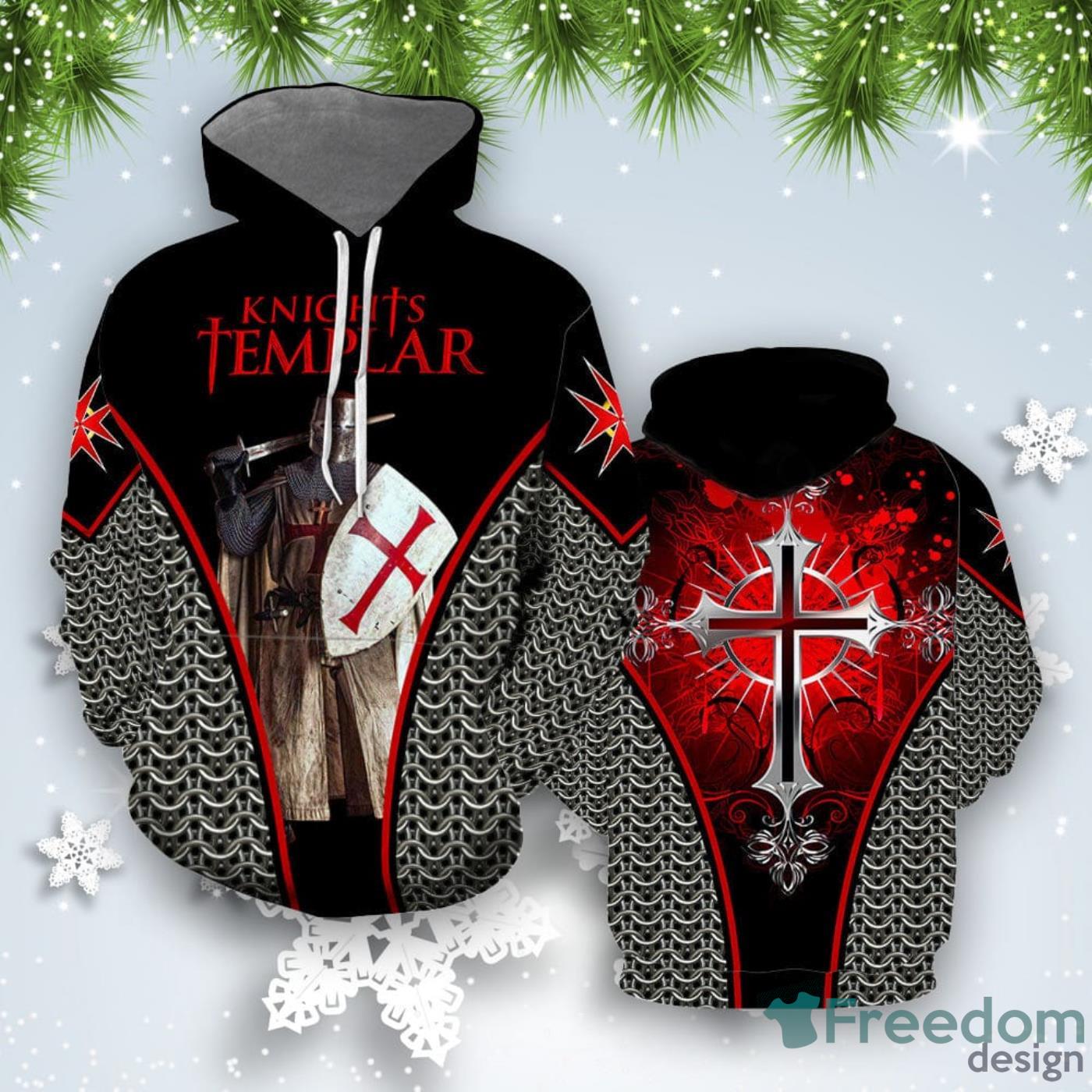 Knight Templar Warrior 3D Hoodie All Over Print Best Gift For Men