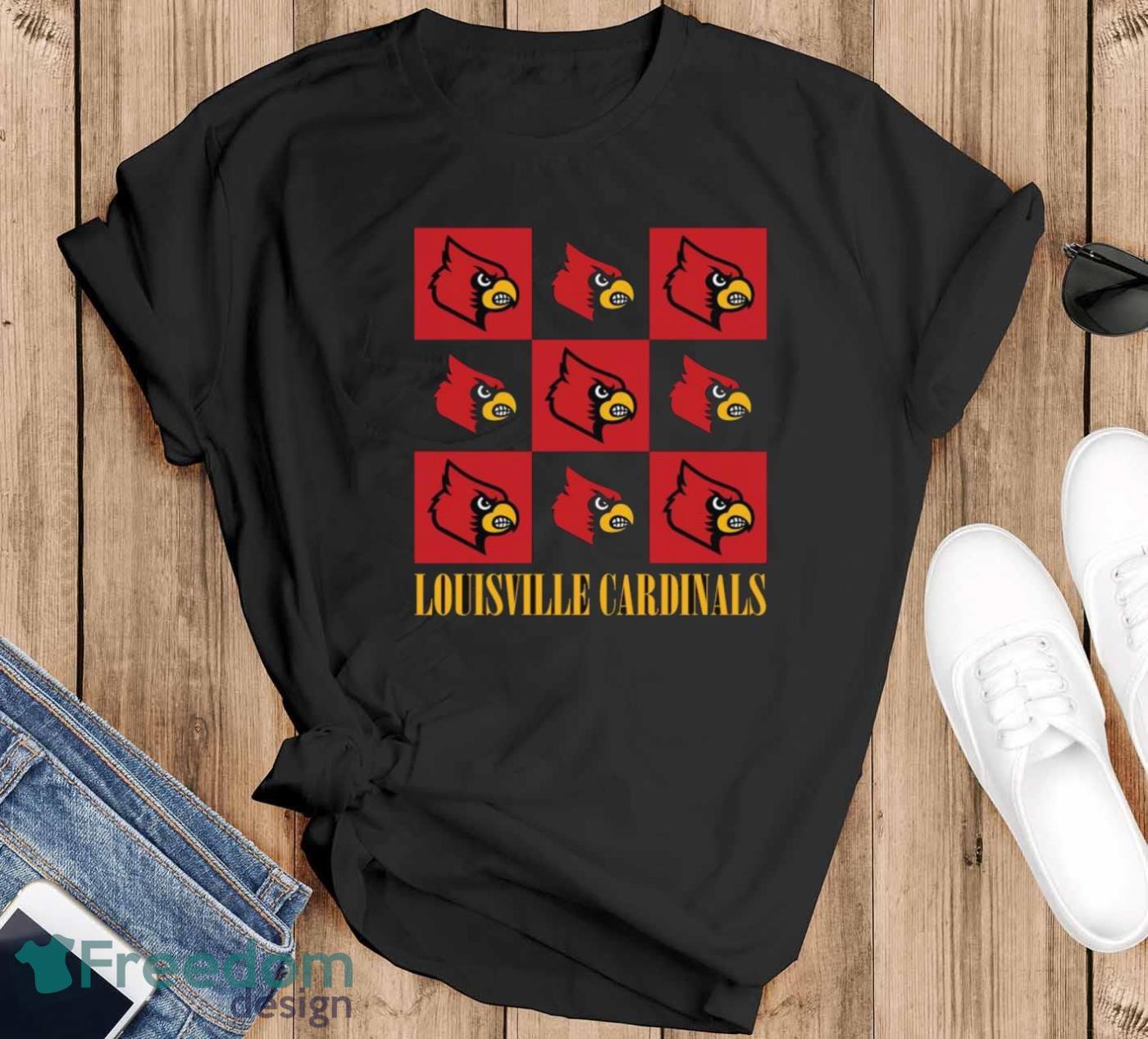 Louisville Cardinals chessboard logo 2023 shirt - Black T-Shirt