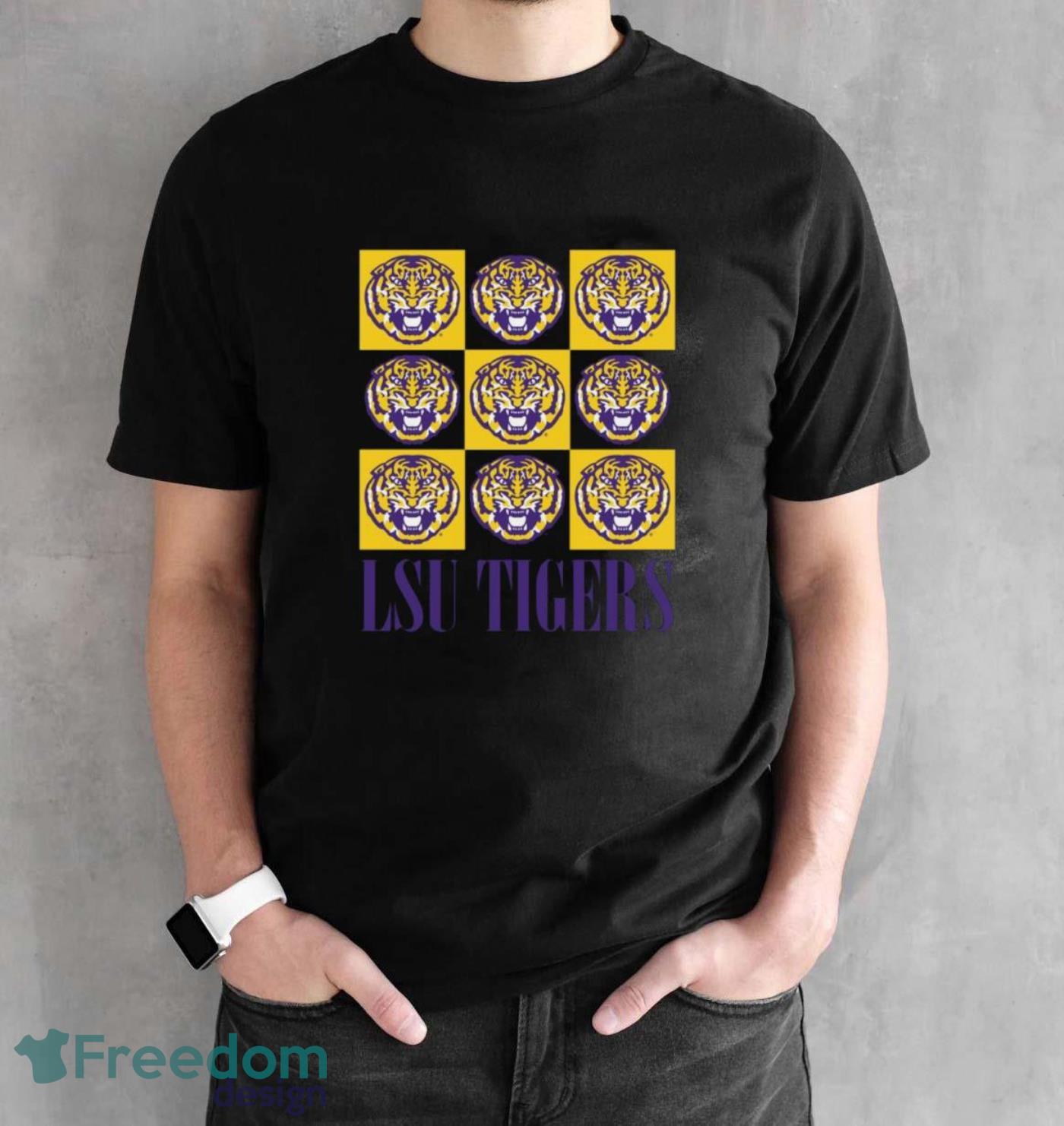 LSU Tigers chessboard logo 2023 shirt - Black Unisex T-Shirt