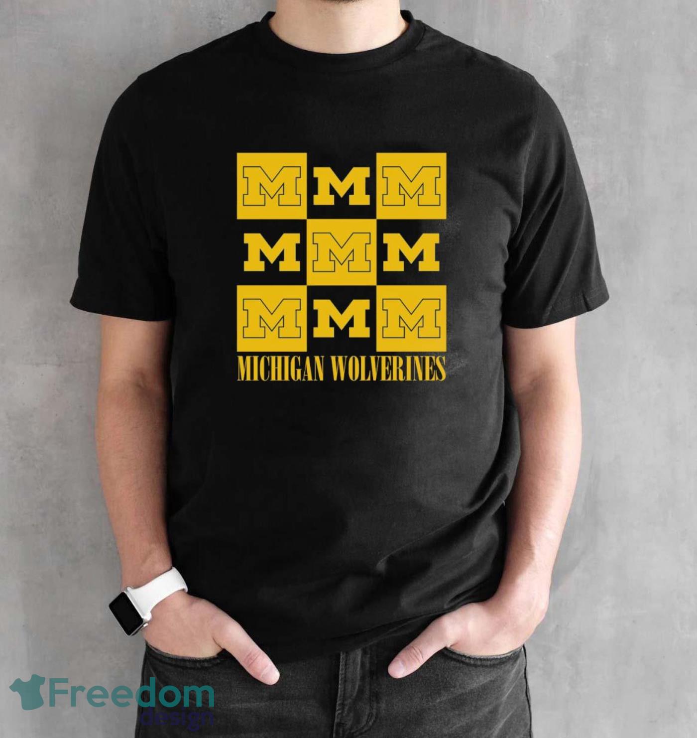 Michigan Wolverines Checkerboard 2023 shirt - Black Unisex T-Shirt