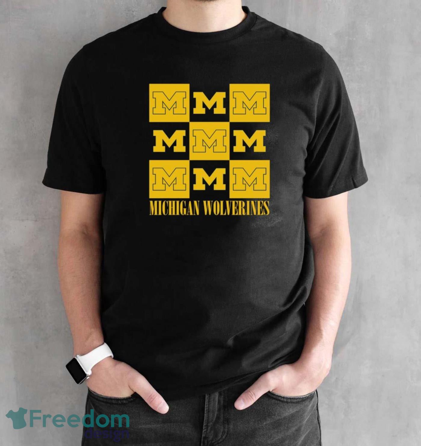 Michigan Wolverines chessboard logo 2023 shirt - Black Unisex T-Shirt