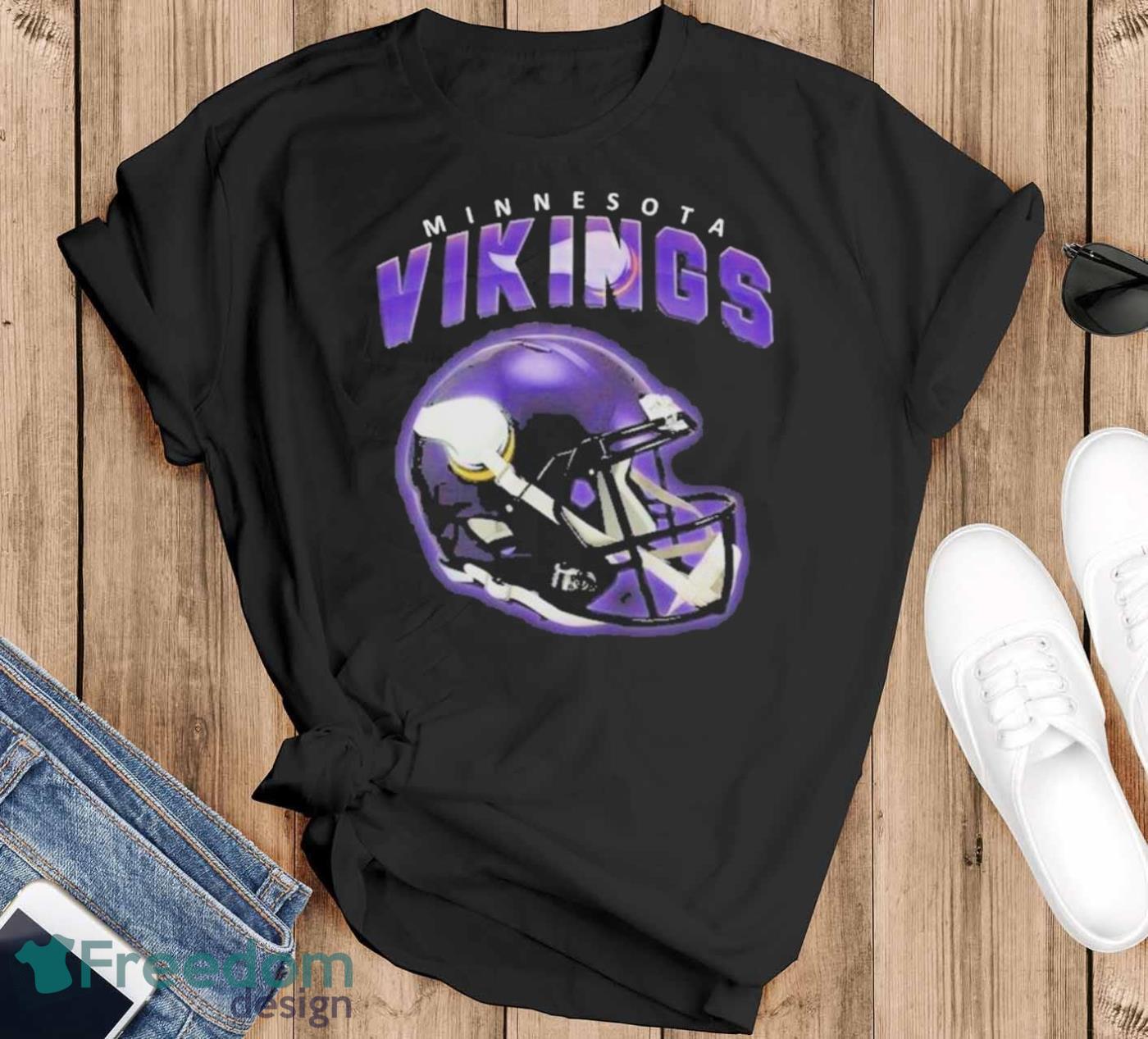 Minnesota Vikings Helmet National Football shirt - Black T-Shirt