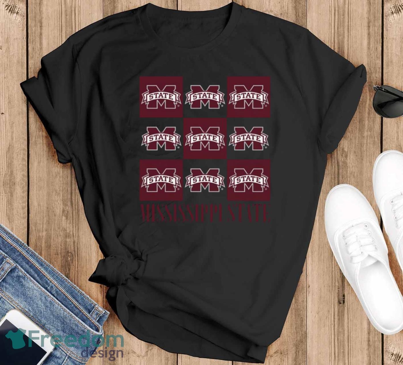 Mississippi State chessboard logo 2023 shirt - Black T-Shirt