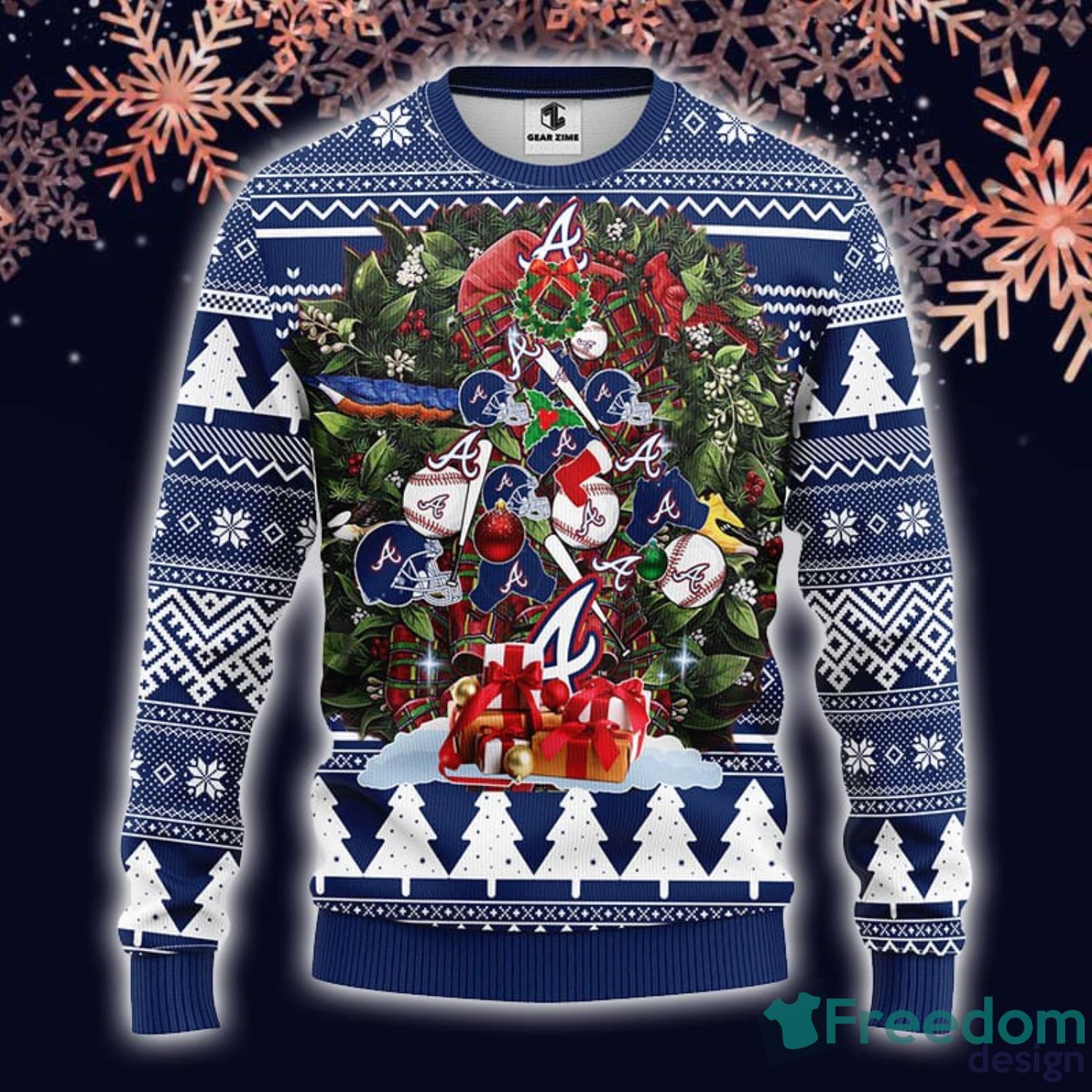 MLB Sport Fans Atlanta Braves Grateful Dead Christmas Gift Pattern Ugly  Christmas Sweater - Freedomdesign