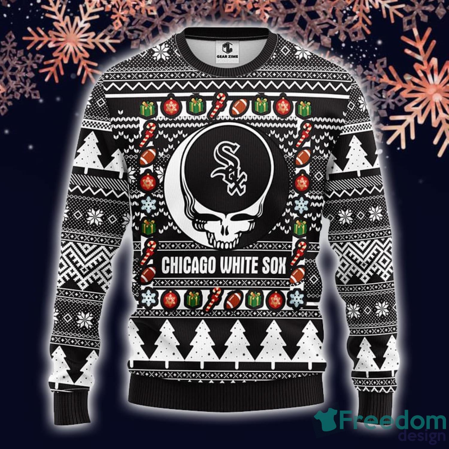MLB Sport Fans Chicago White Sox Grateful Dead Christmas Gift Pattern Ugly  Christmas Sweater - Freedomdesign