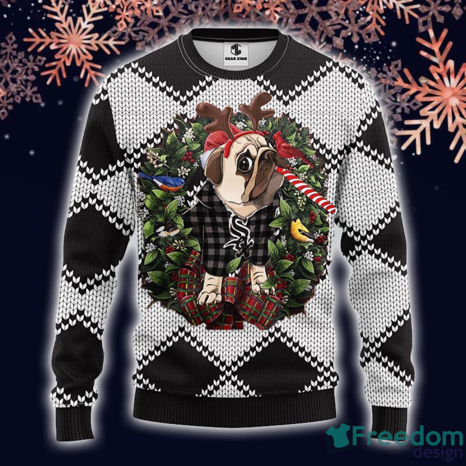 MLB Sport Fans Chicago White Sox Pug Dog Lover Cute Gift Ugly Christmas  Sweater - Freedomdesign