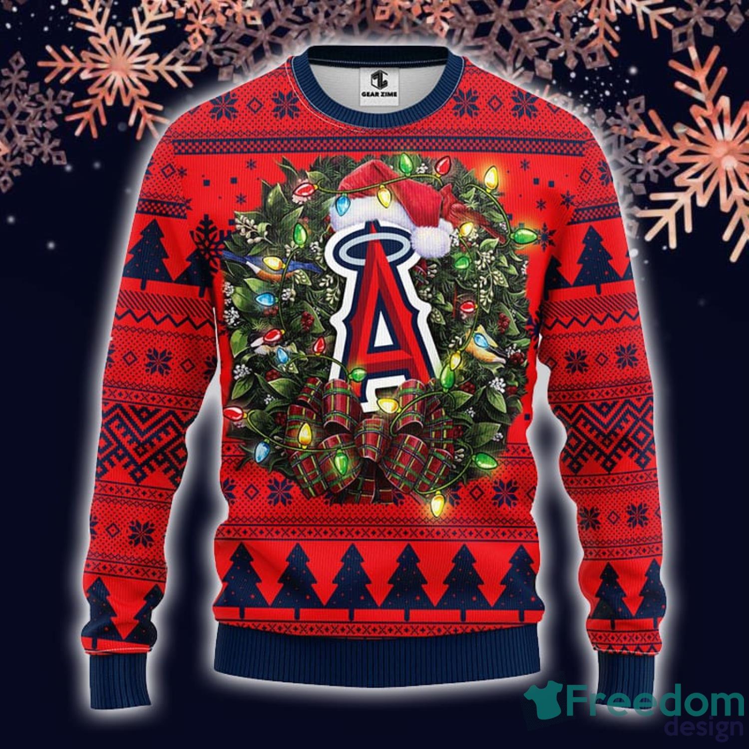 MLB Sport Fans Los Angeles Angels With Santa Hat Cute Gift Ugly Christmas  Sweater - Freedomdesign