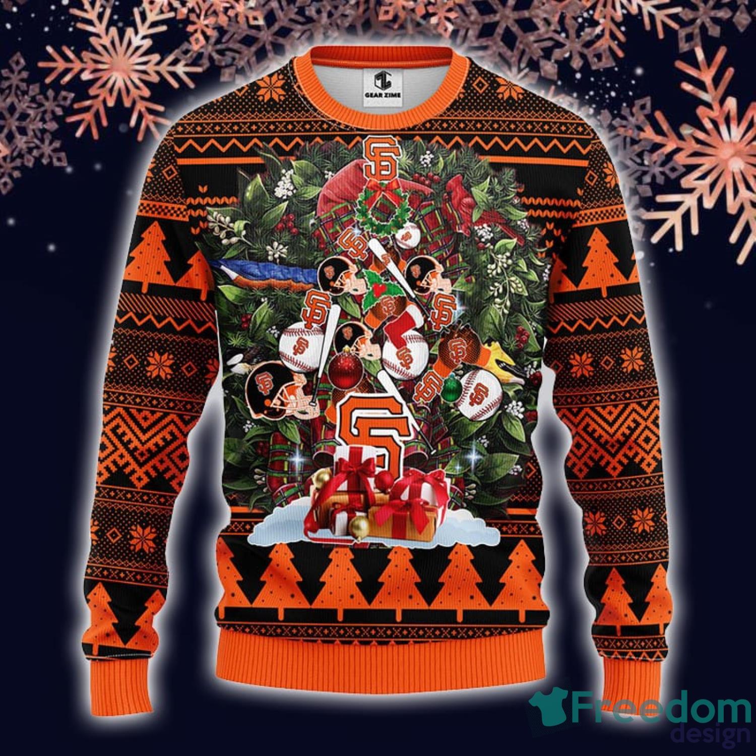 MLB Sport Fans San Francisco Giants With Santa Hat Cute Gift Ugly Christmas  Sweater - Freedomdesign