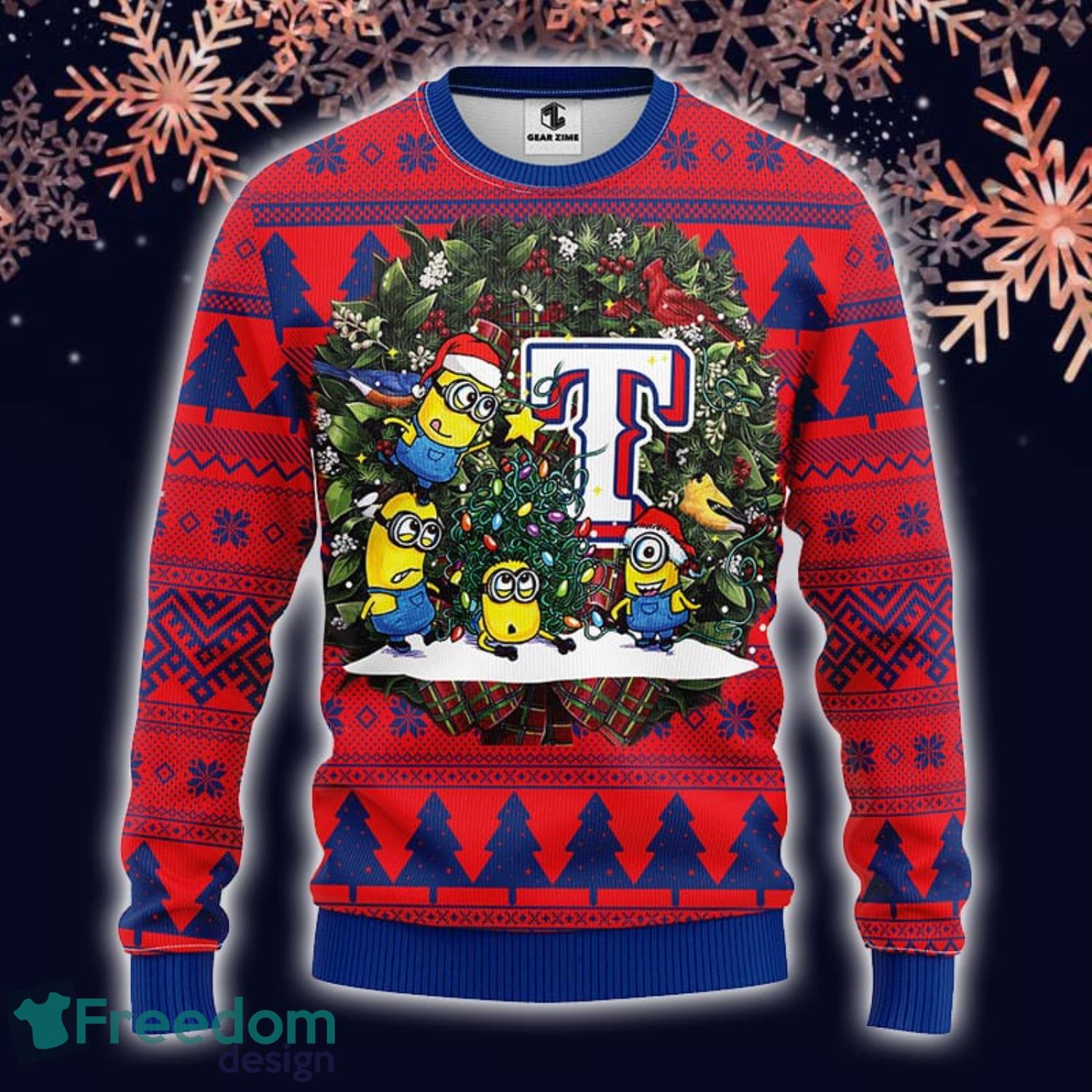 Texas Rangers New Trends Custom Name And Number Christmas Hawaiian Shirt -  Freedomdesign