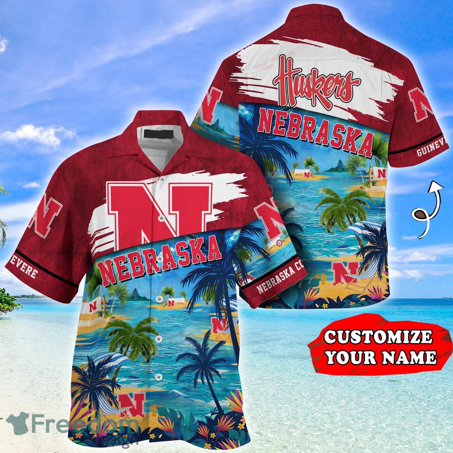 Awesome Aloha NCAA Nebraska Cornhuskers Hawaiian Shirt Beach