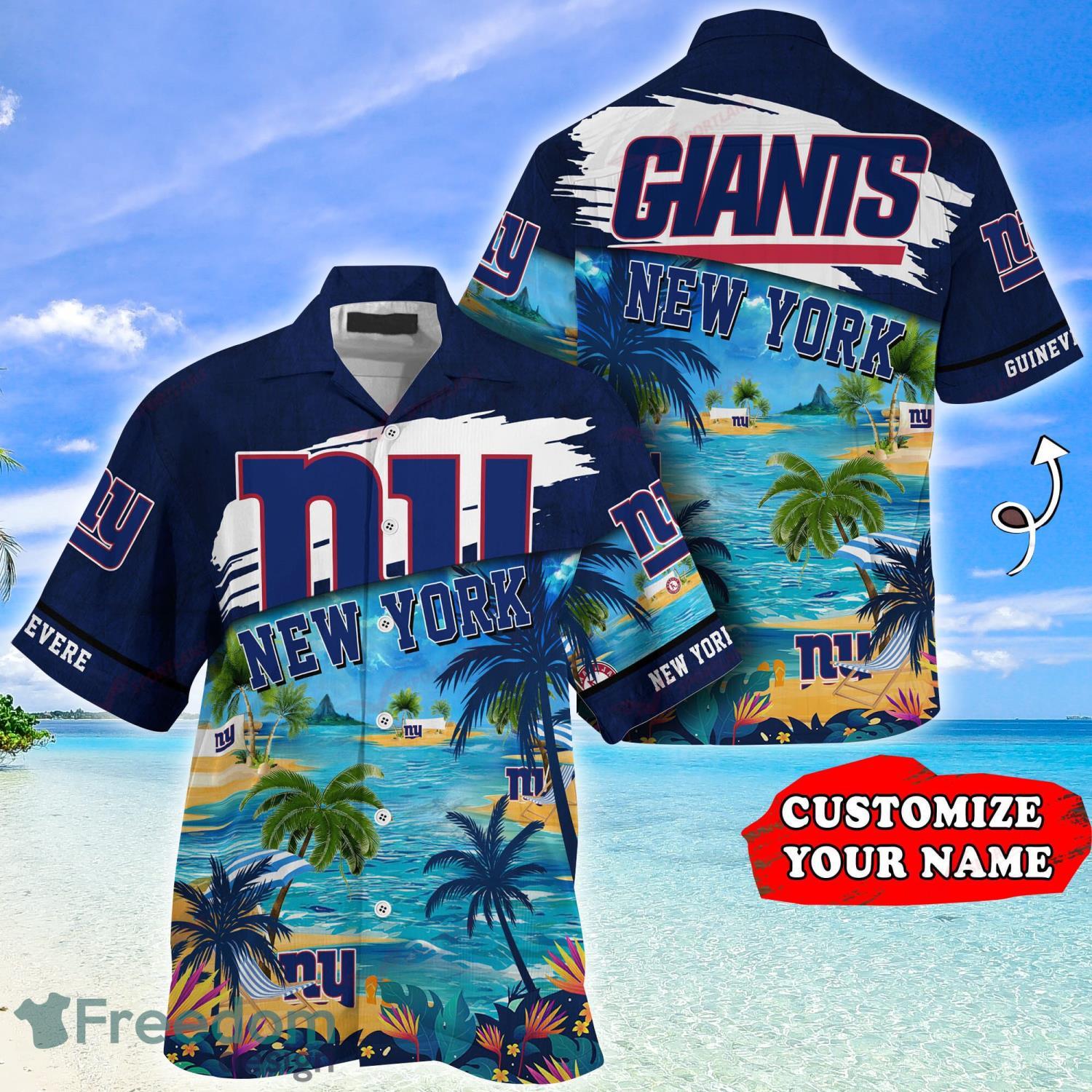 New York Giants NFL Hawaiian shirt Custom Name Summer Gift - Freedomdesign