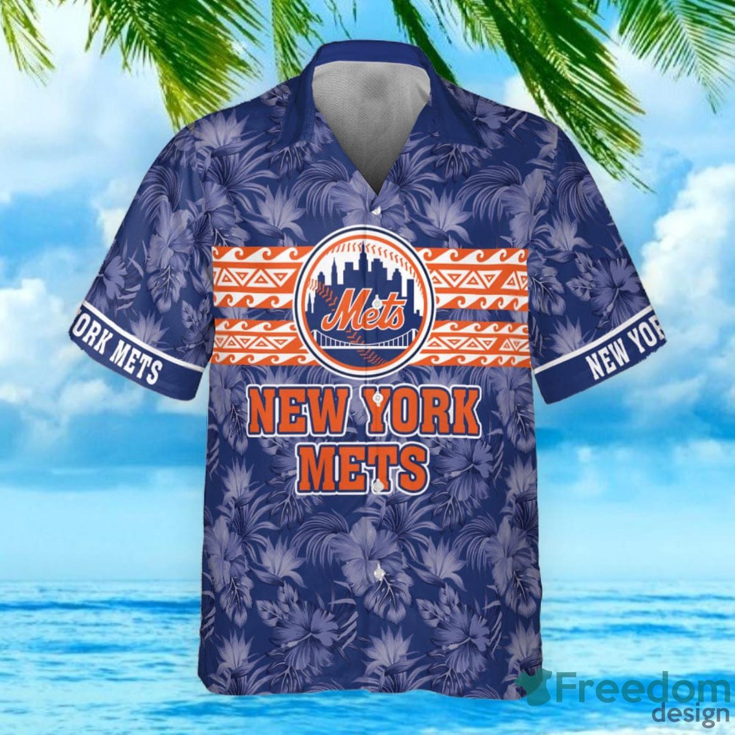 Personalized New York Mets Baseball All Overprint 3D Hawaiian