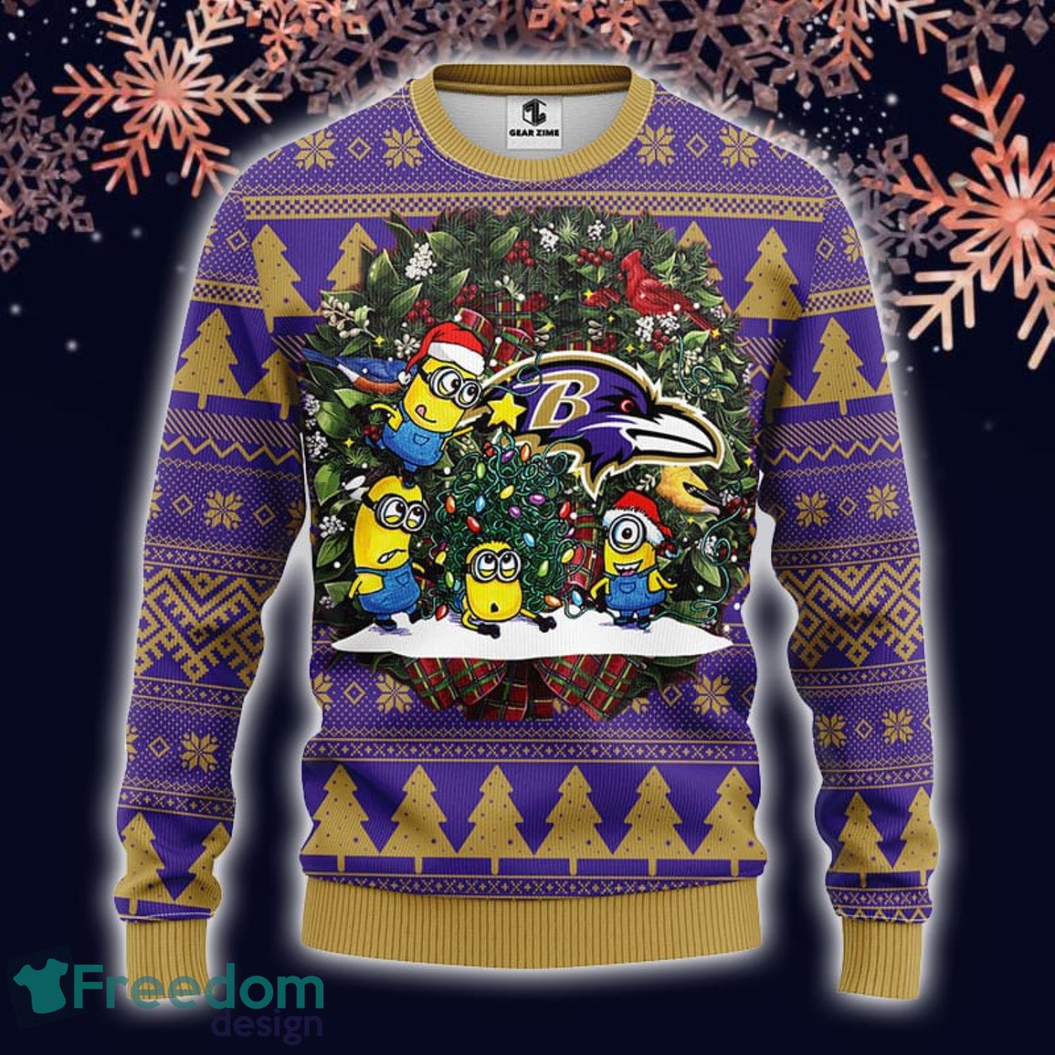 NFL Baltimore Ravens Christmas Gift 3D Ugly Christmas Sweater For