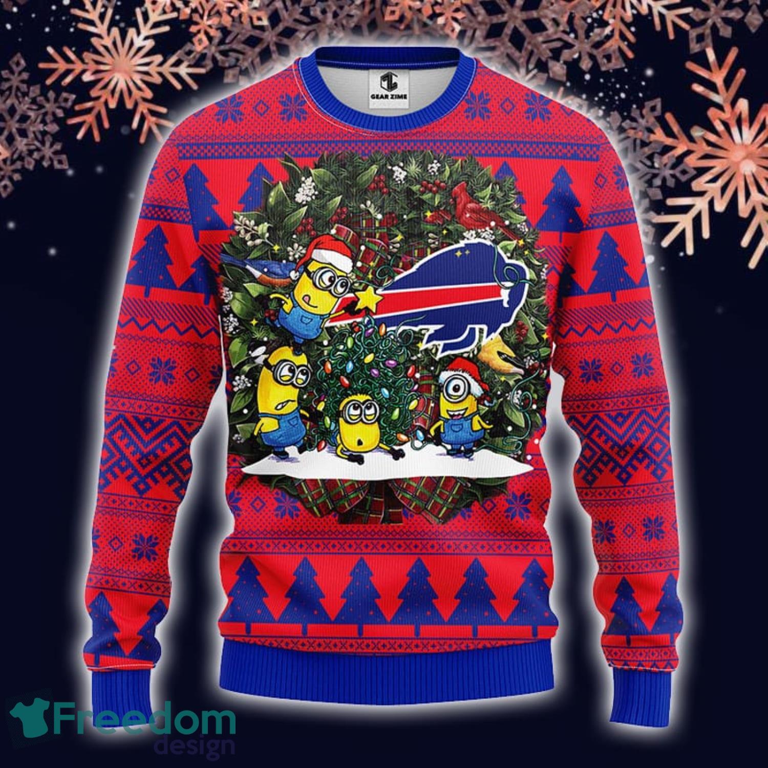 NFL Buffalo Bills Minion Christmas Ugly 3D Sweater For Men And