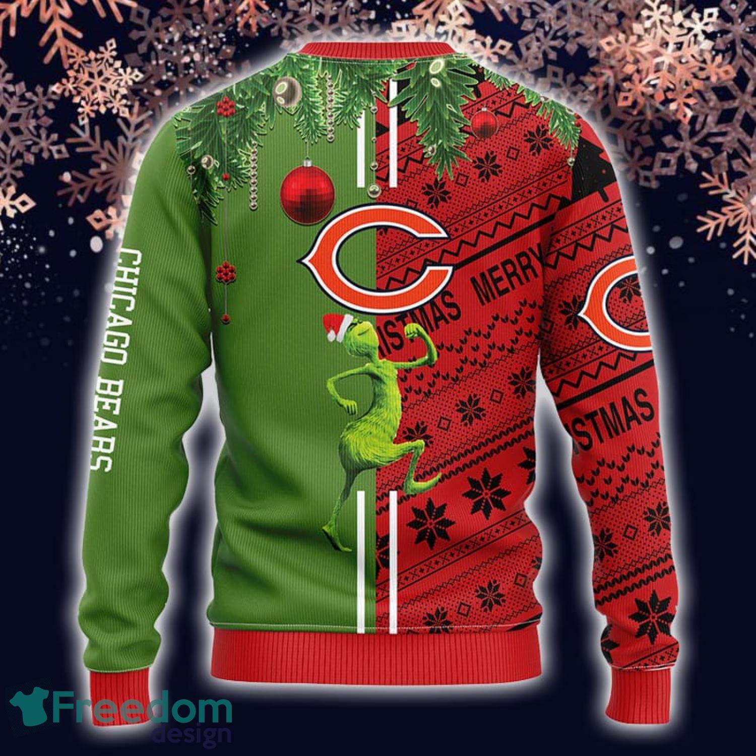 NFL Chicago Bears Grinch And Scooby-Doo Funny Christmas Gift Ugly Christmas  Sweater - Freedomdesign