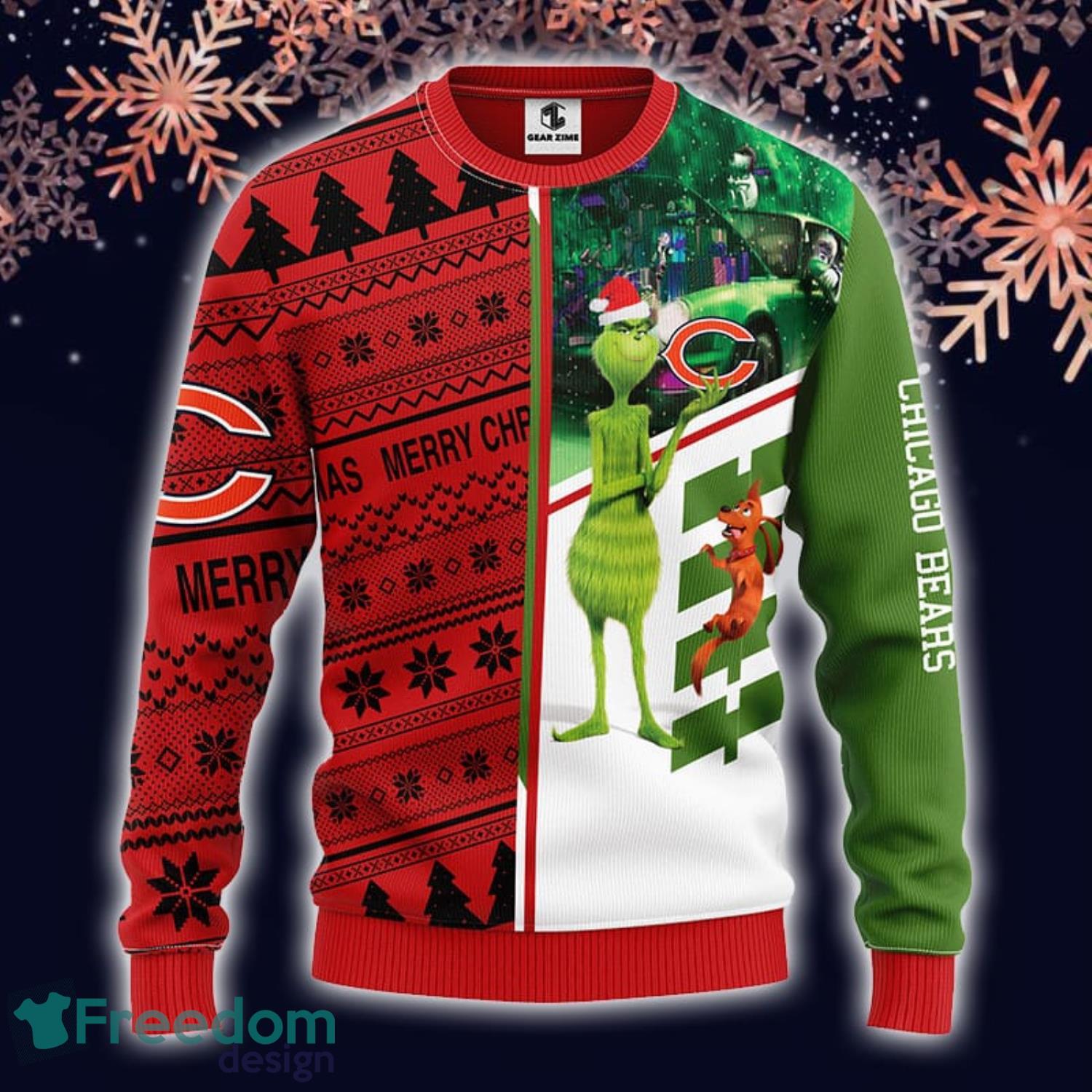 NFL Chicago Bears Ugly Christmas Sweater Grinch And Scooby-Doo Show Your  Team Spirit - The Clothes You'll Ever Need