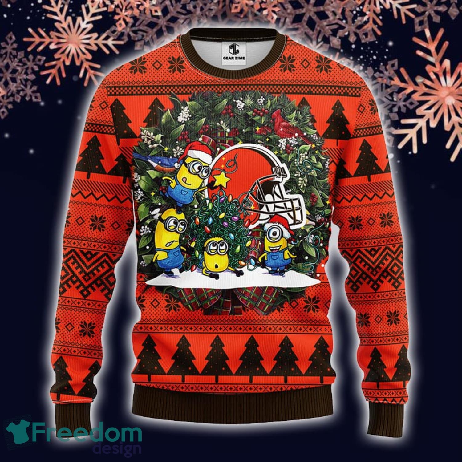 Cleveland Browns Minion Christmas AOP Sweater