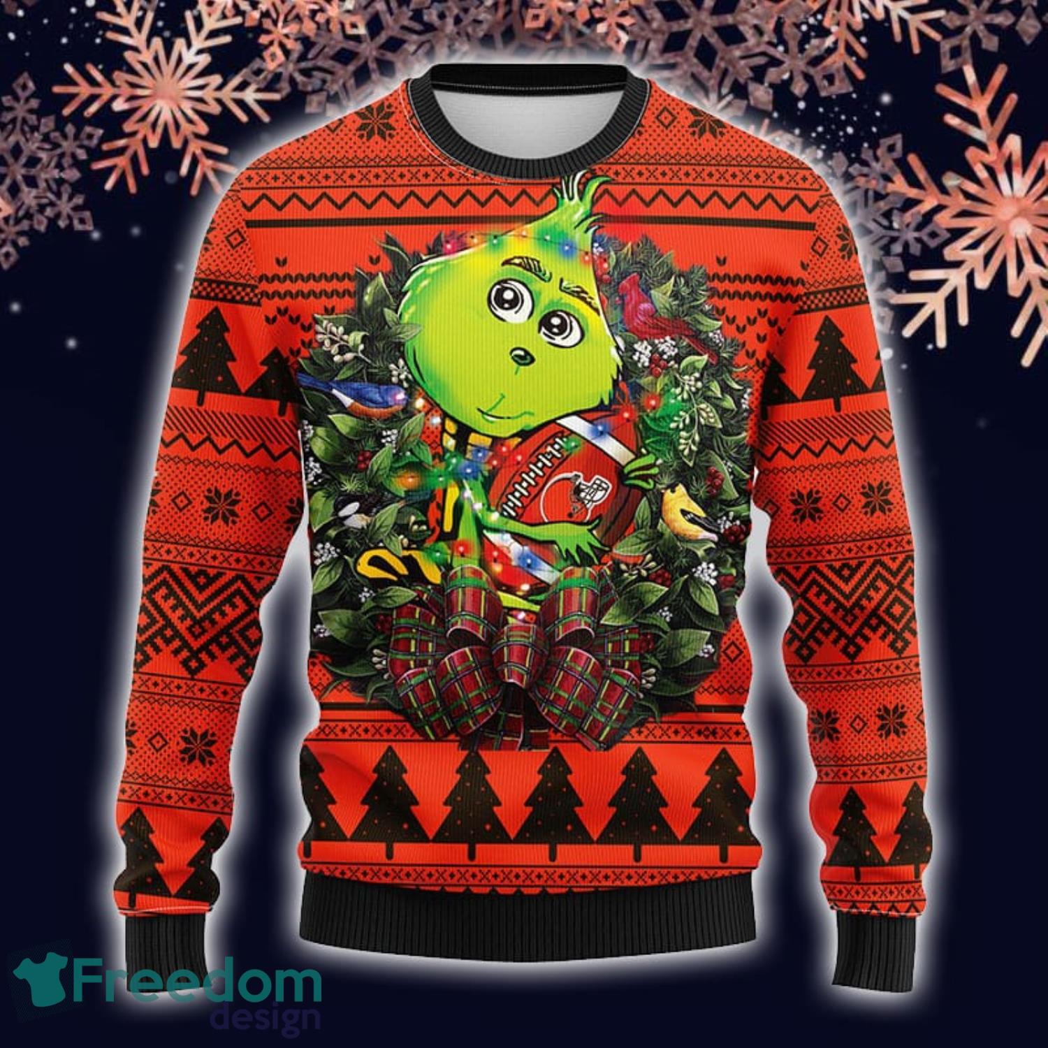 Cute Grinch American Football Cleveland Browns Ugly Christmas