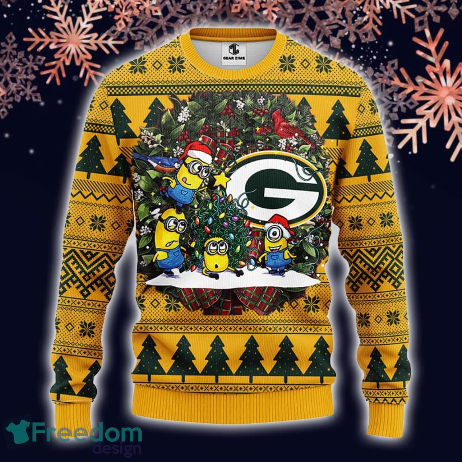 NFL Green Bay Packers Funny Minion Ugly Christmas Sweater For Fans -  Freedomdesign