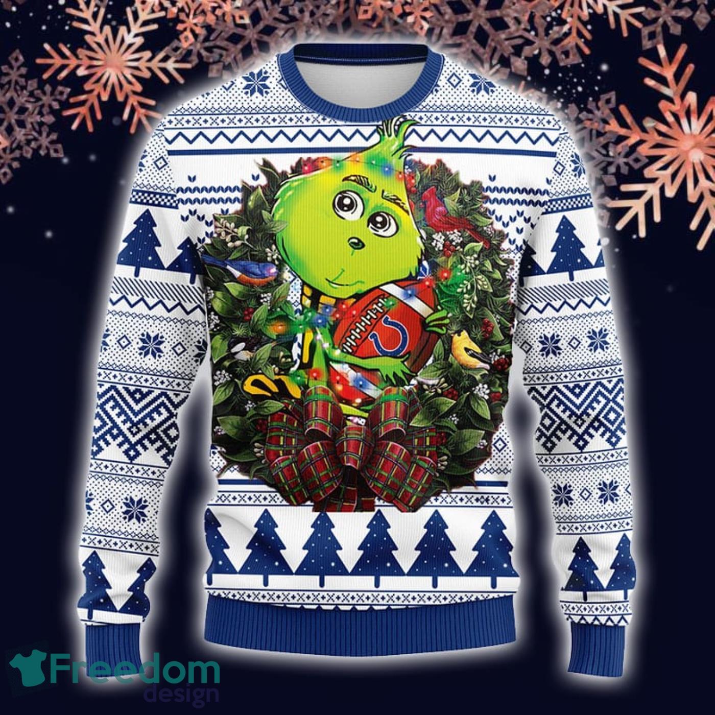 NFL Indianapolis Colts Logo Grinch Hug Cute Gift For Grinch Lover Ugly  Christmas Sweater - Freedomdesign