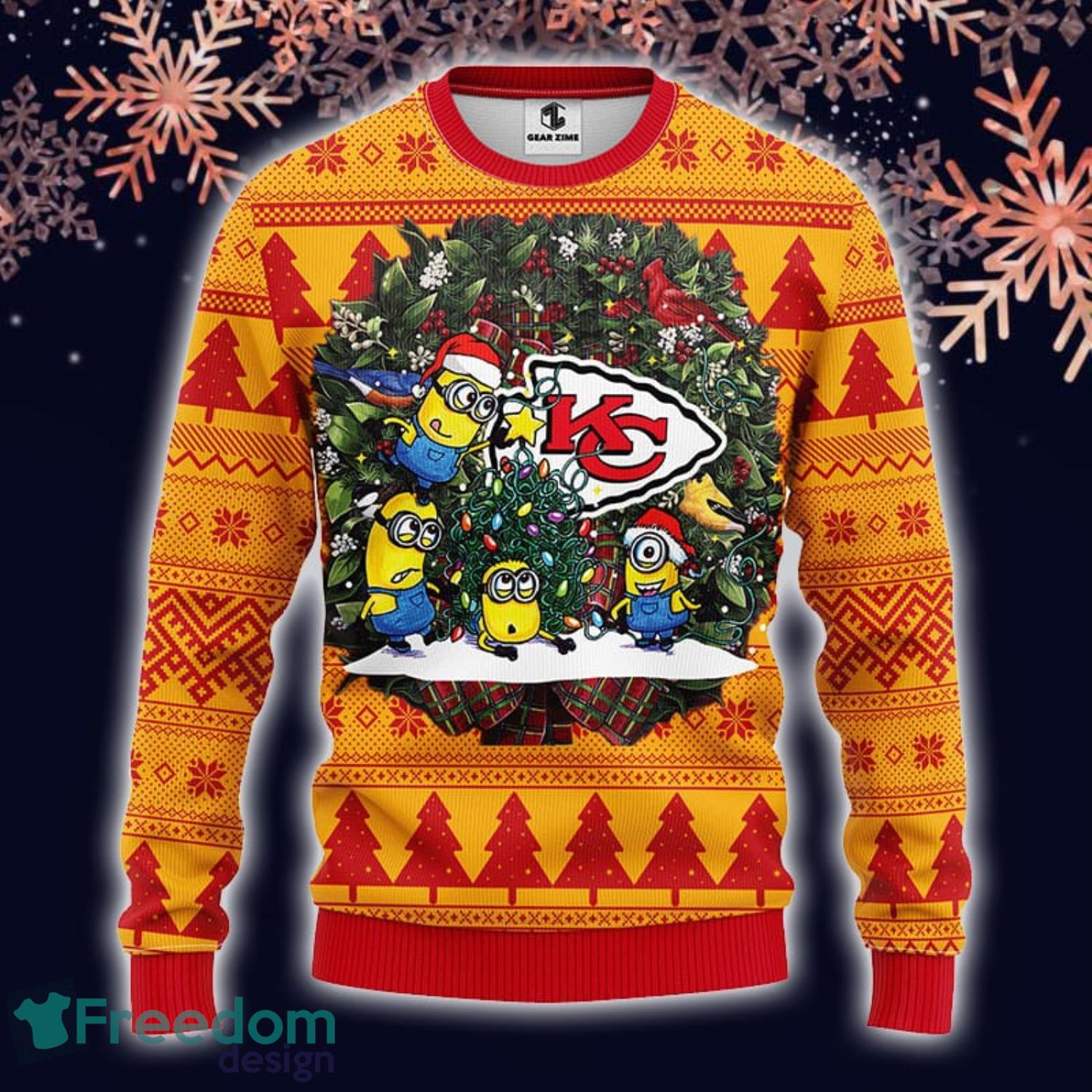 NFL Kansas City Chiefs Color Warm 3D Ugly Christmas Sweater Yellow
