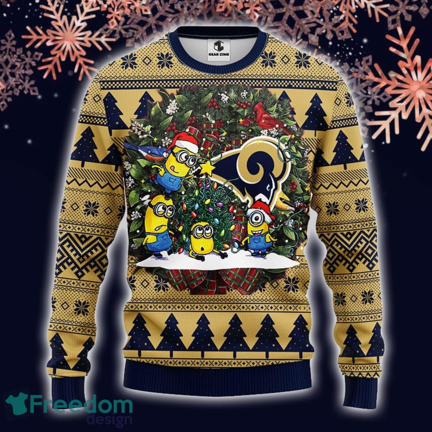 NFL Los Angeles Rams Funny Minion Ugly Christmas Sweater For Fans -  Freedomdesign